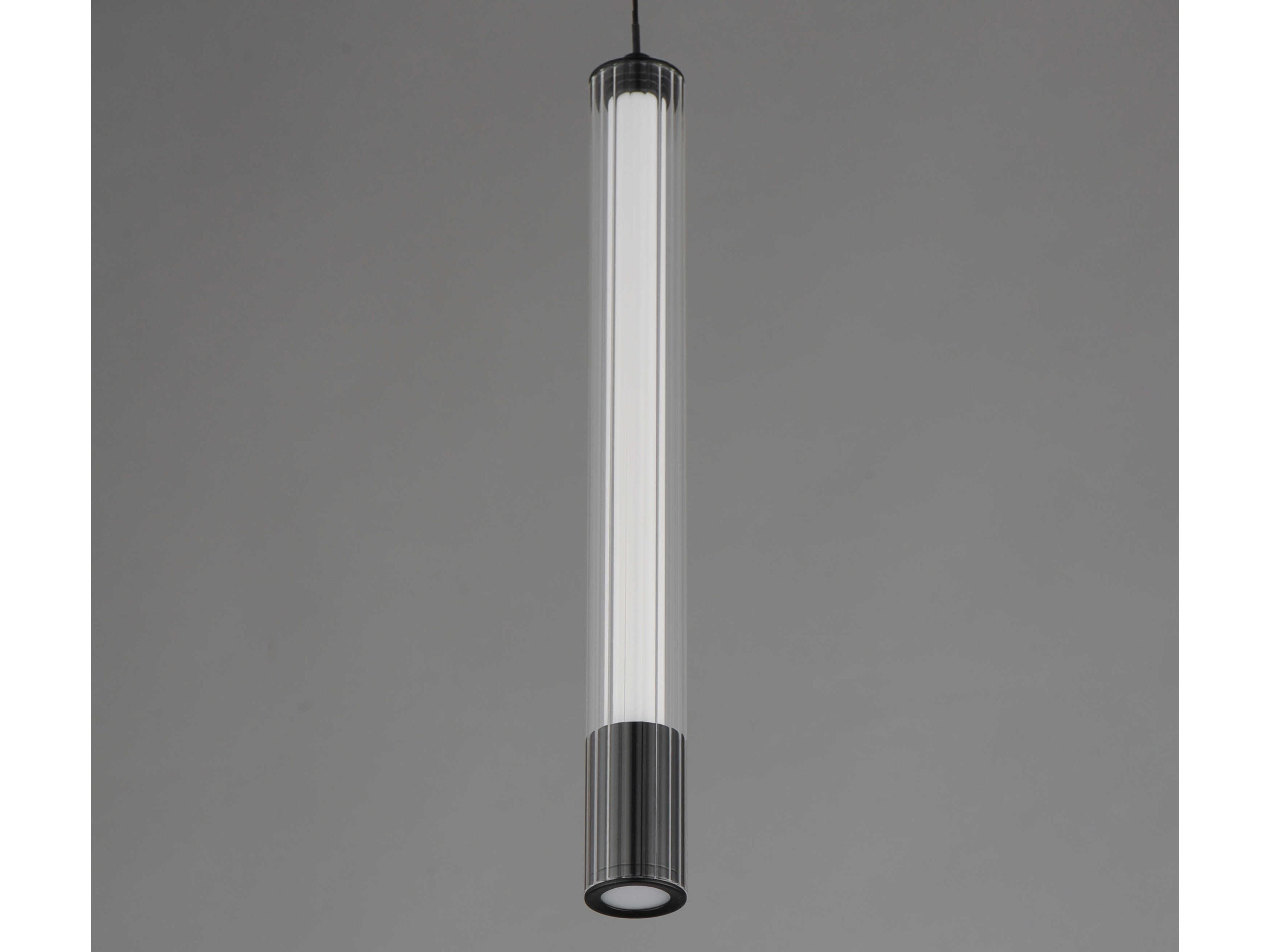 ET2 1-Light Black Glass LED Linear Mini Pendant