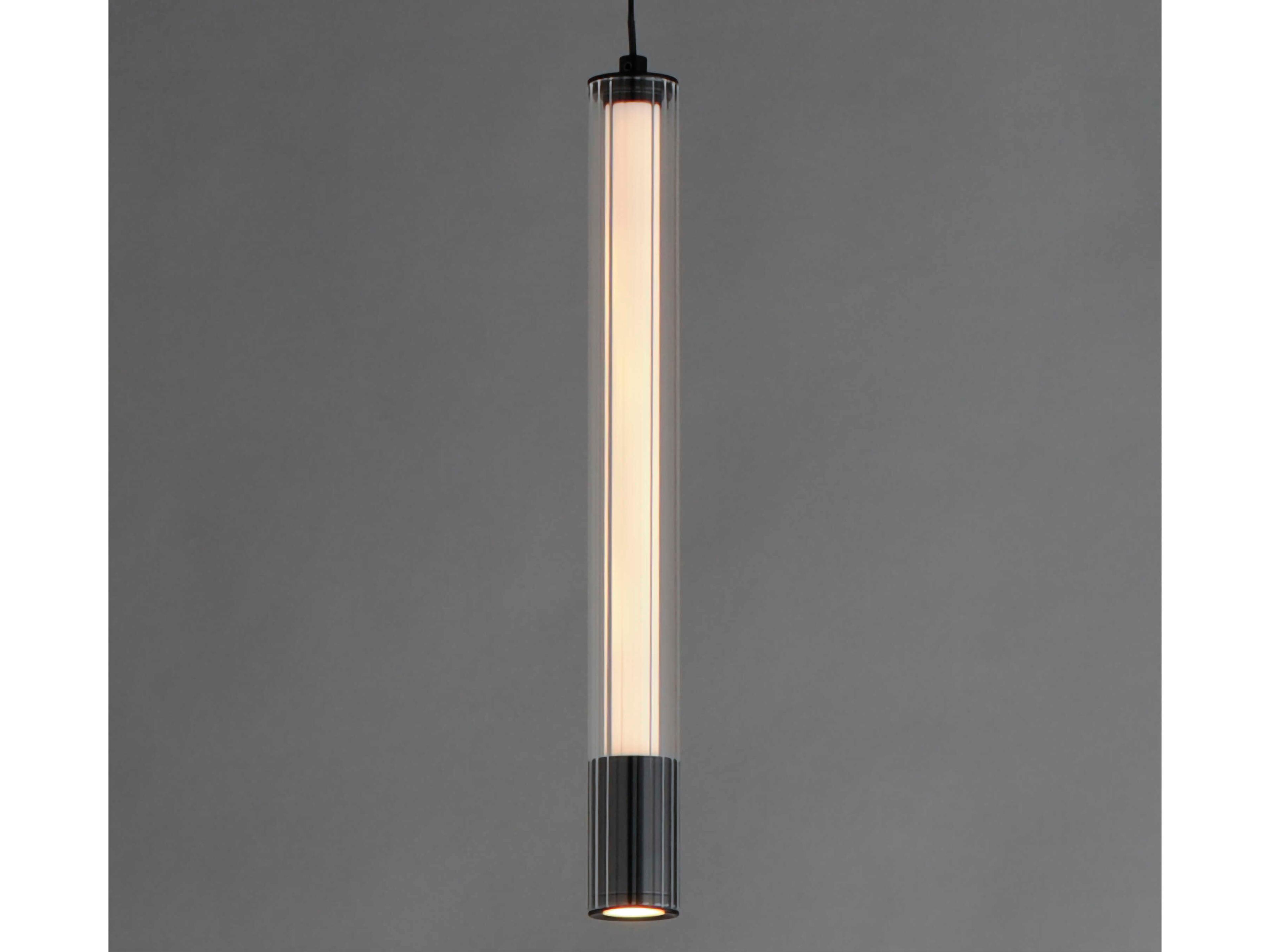 ET2 1-Light Black Glass LED Linear Mini Pendant