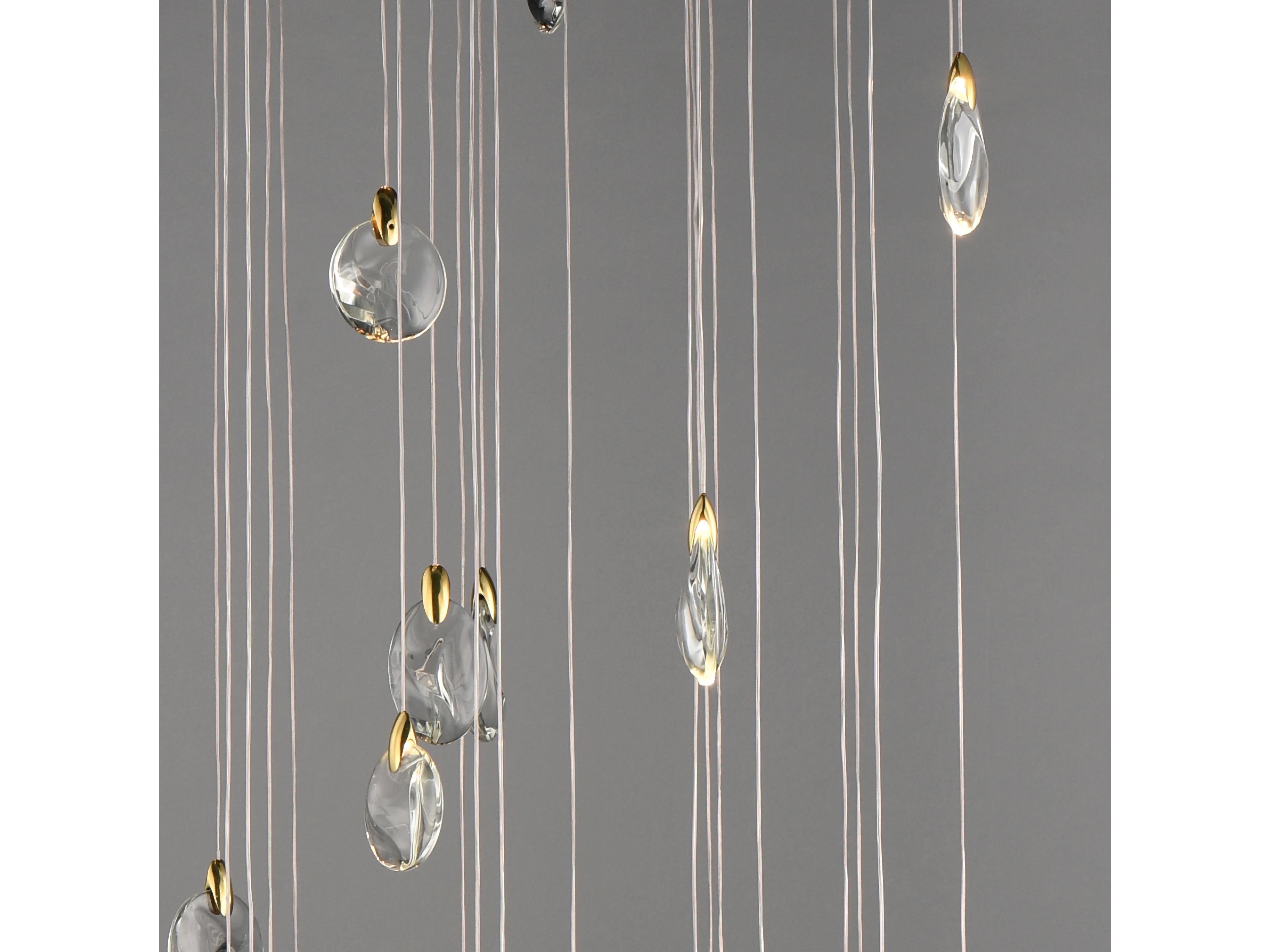 ET2 Pebble 35-Light Black Polished Gold Pendant