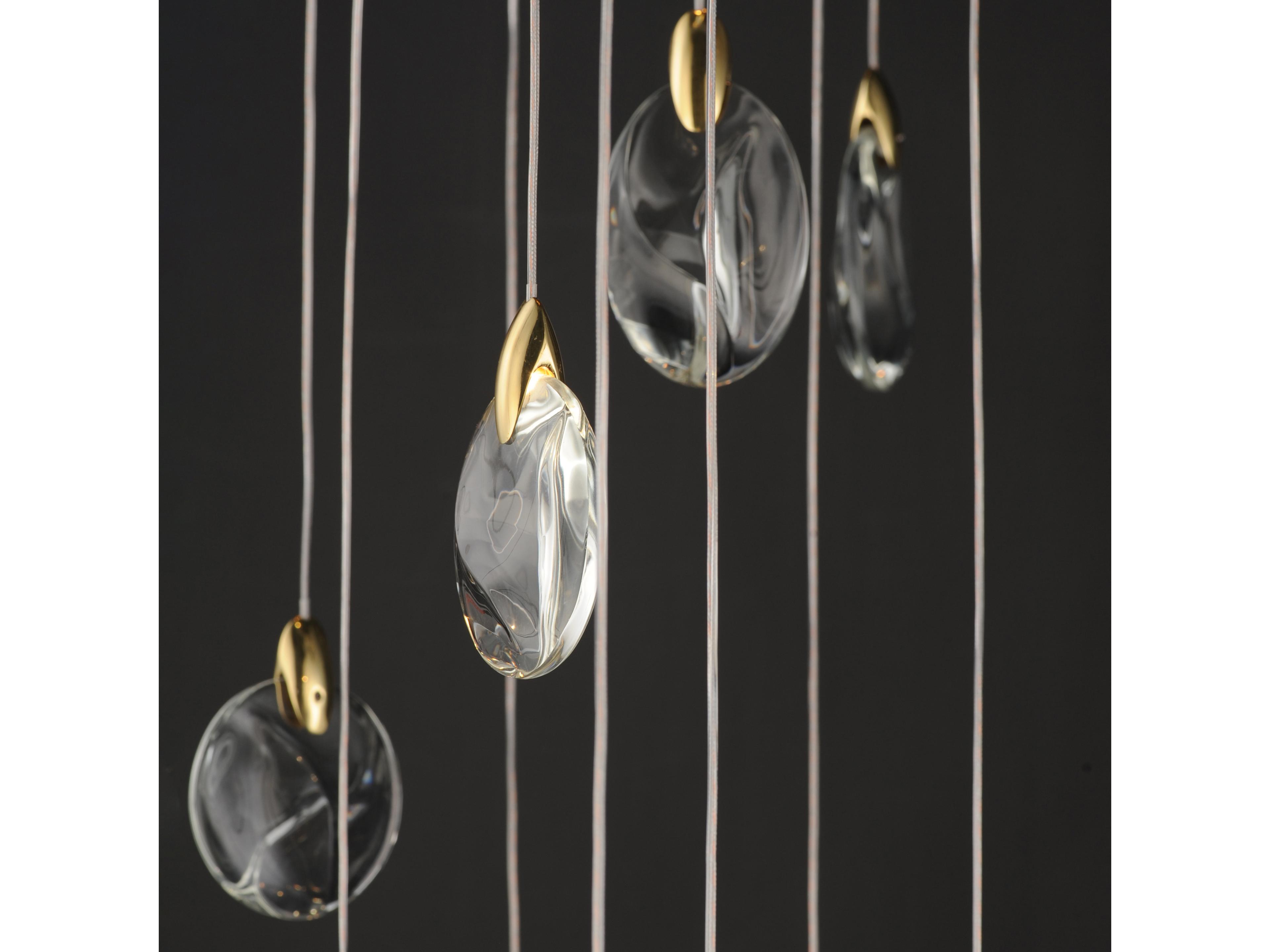 ET2 Pebble 35-Light Black Polished Gold Pendant