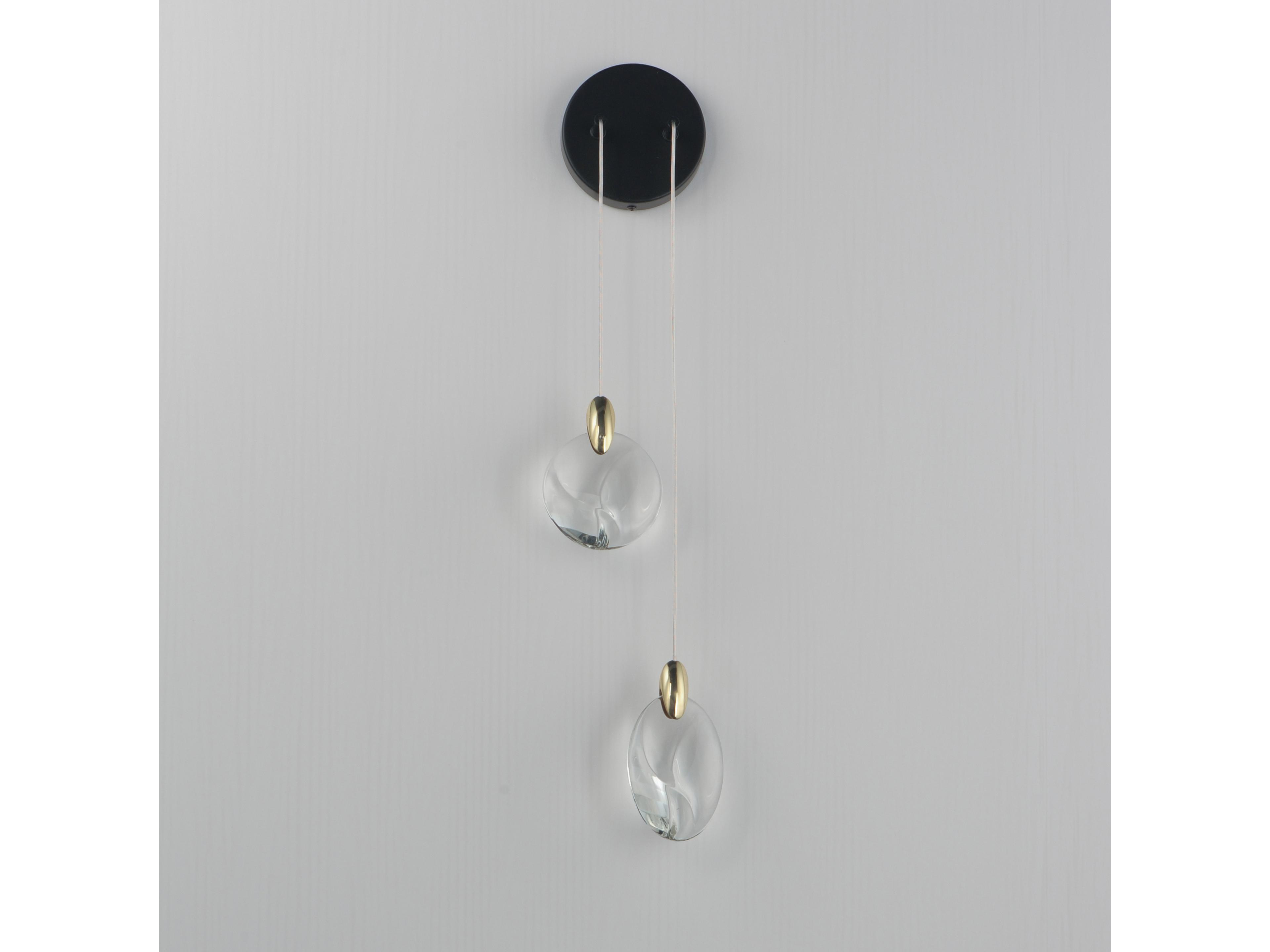 ET2 Pebble 2-Light Black Polished Gold Wall Sconce
