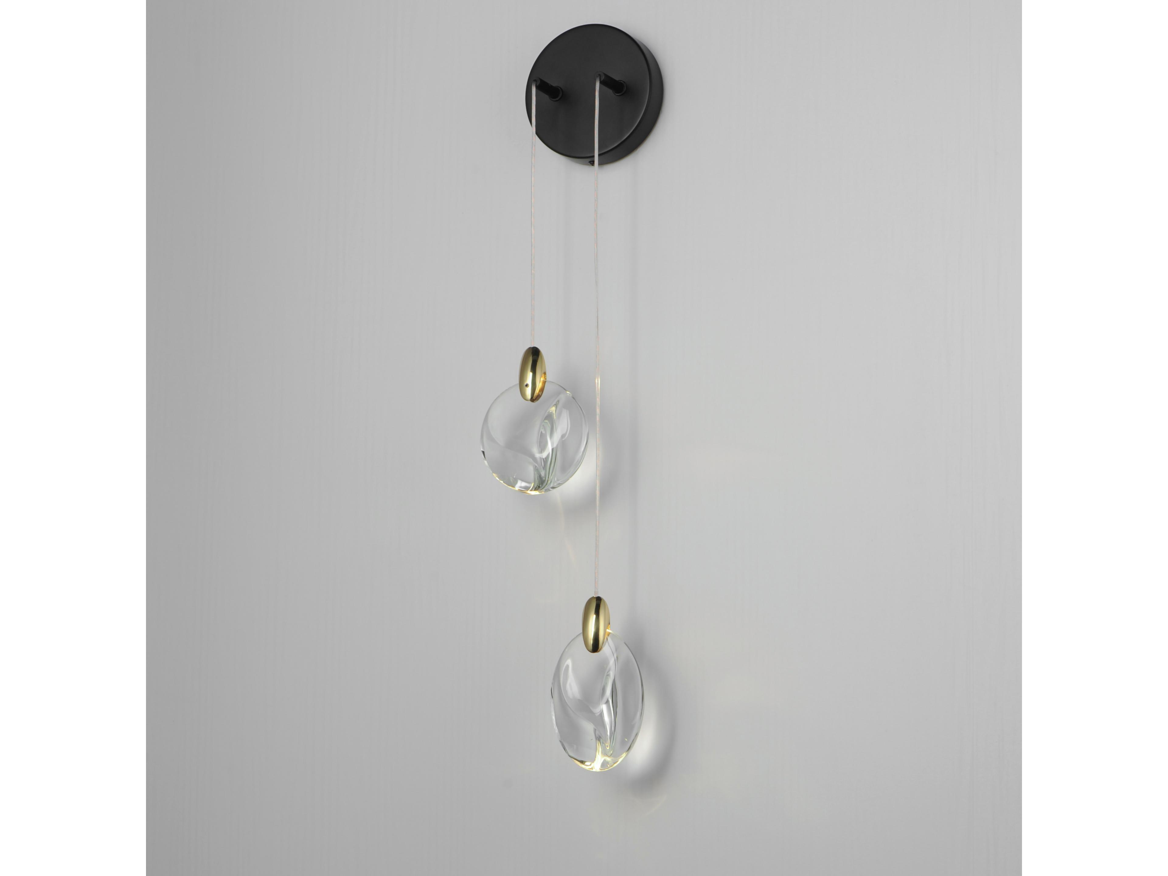 ET2 Pebble 2-Light Black Polished Gold Wall Sconce