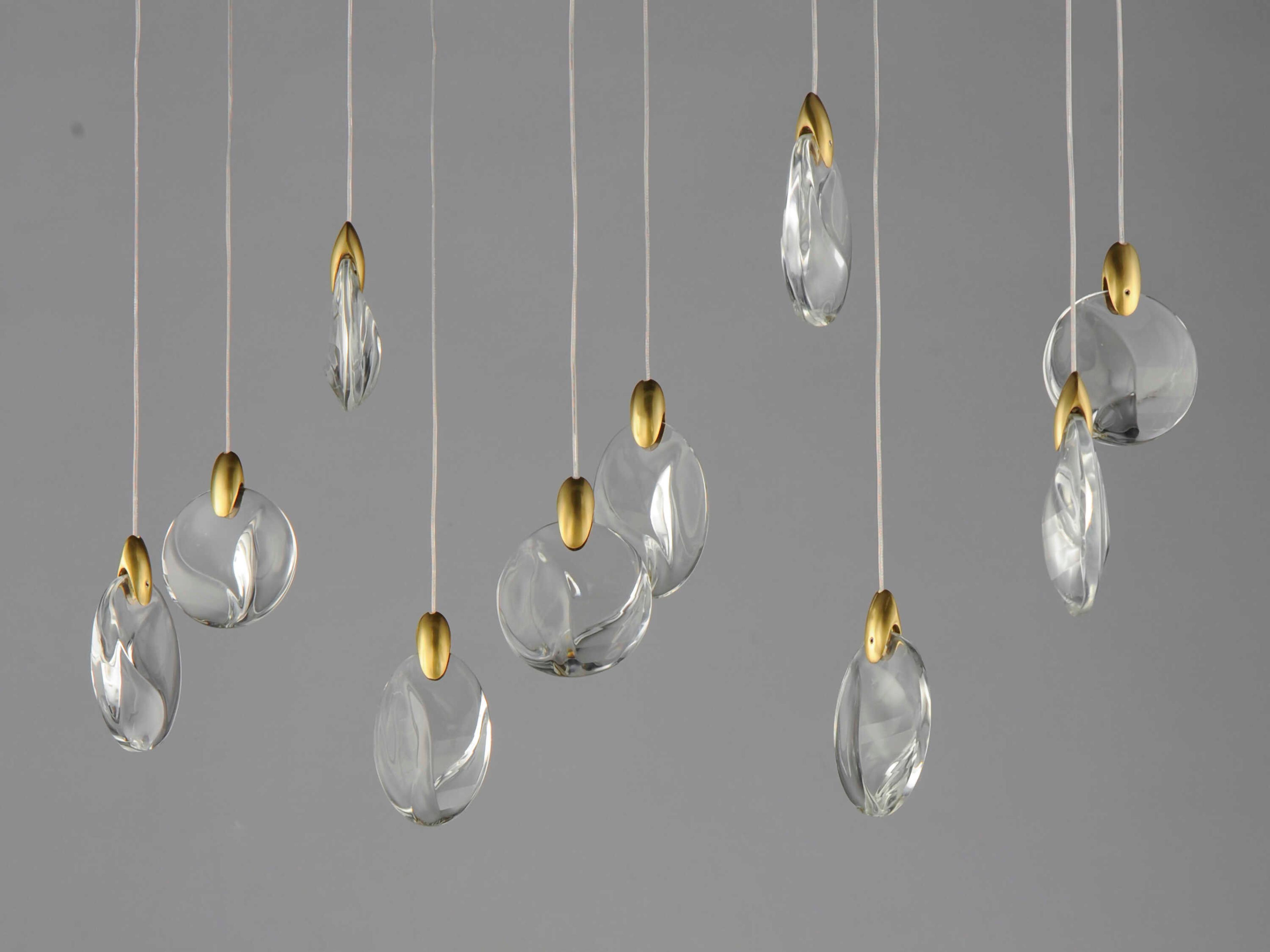 ET2 Pebble 13-Light Black Polished Gold Island Pendant