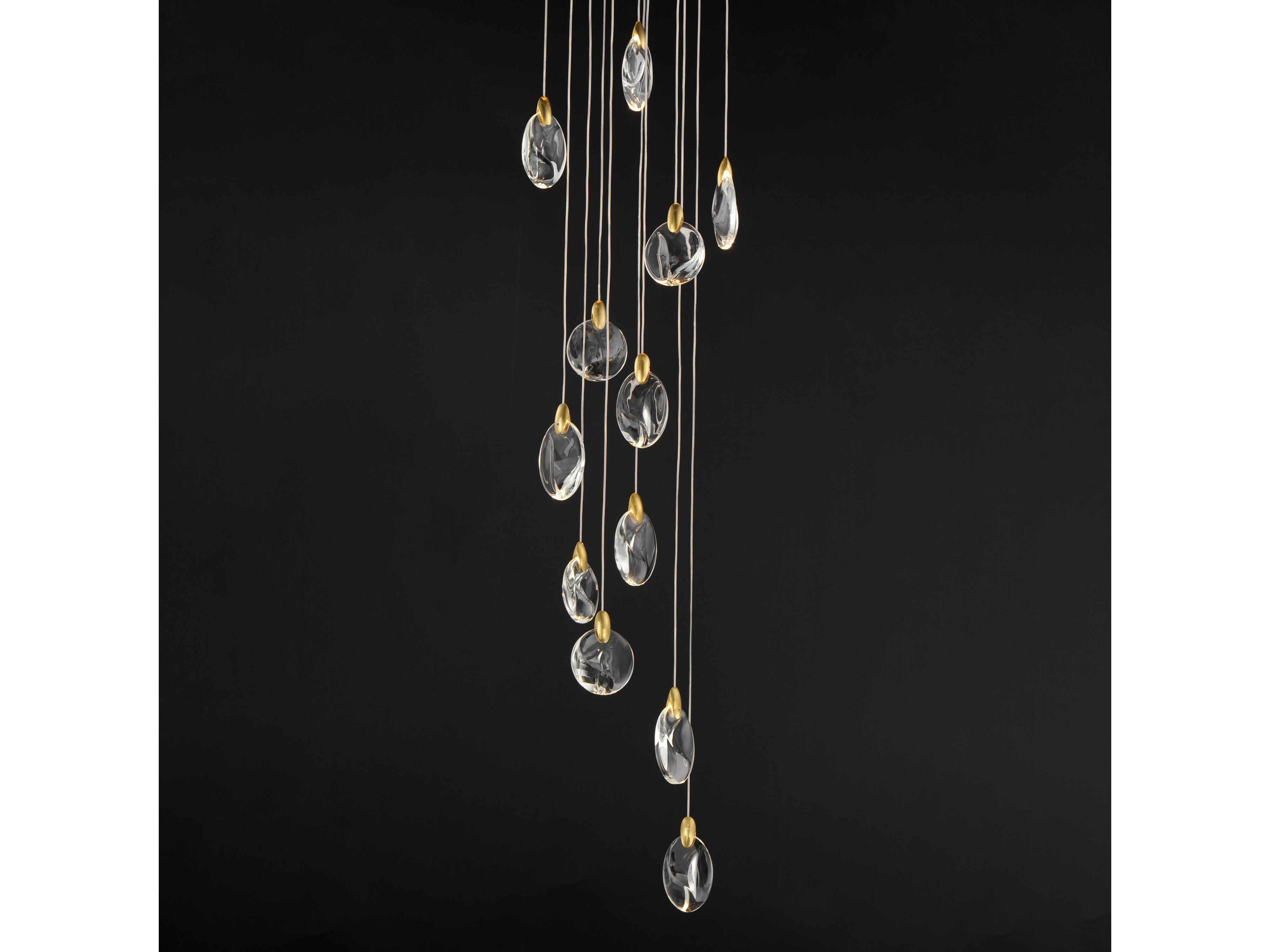 ET2 Pebble 16-Light Black Polished Gold Pendant