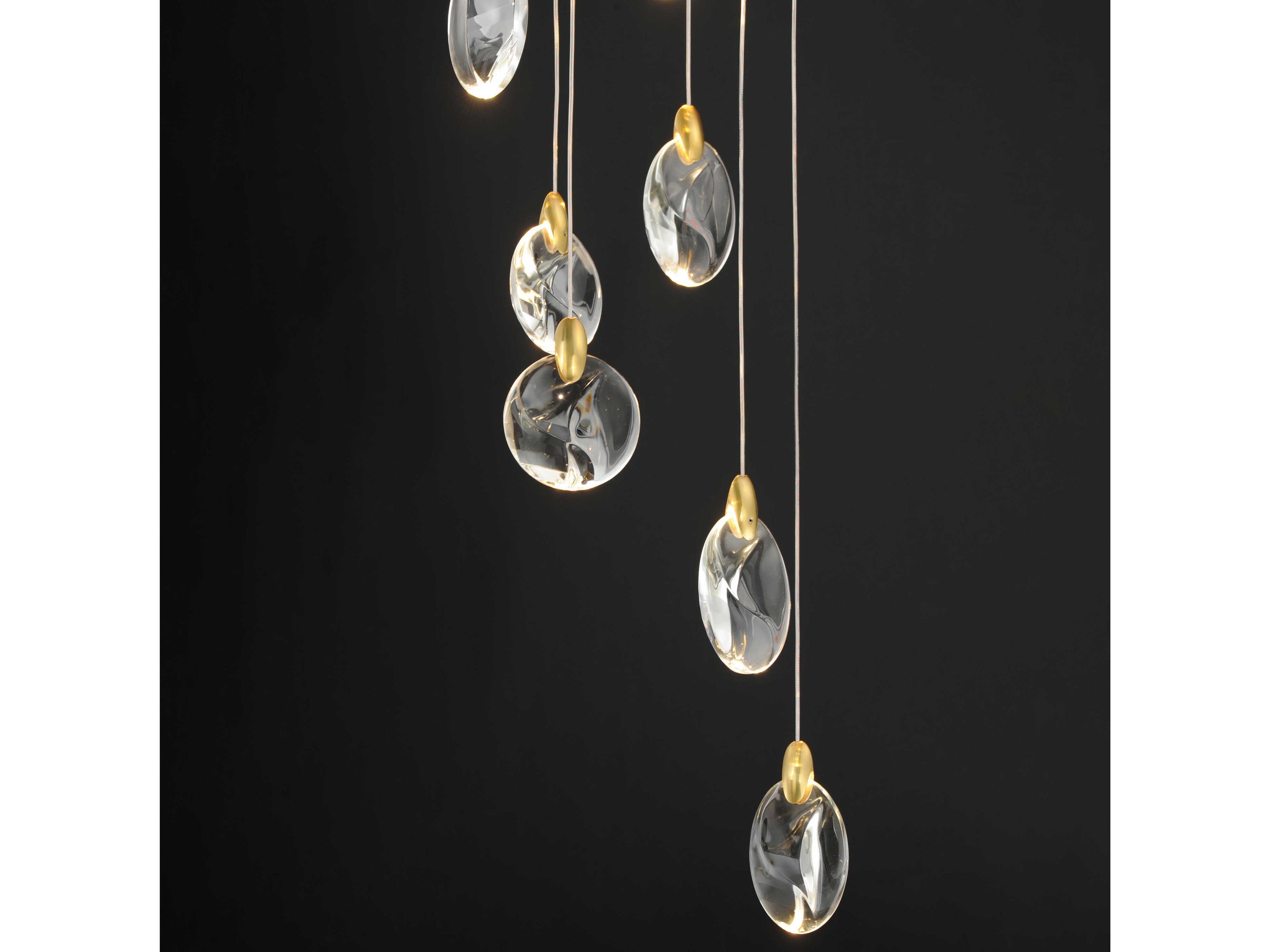 ET2 Pebble 16-Light Black Polished Gold Pendant