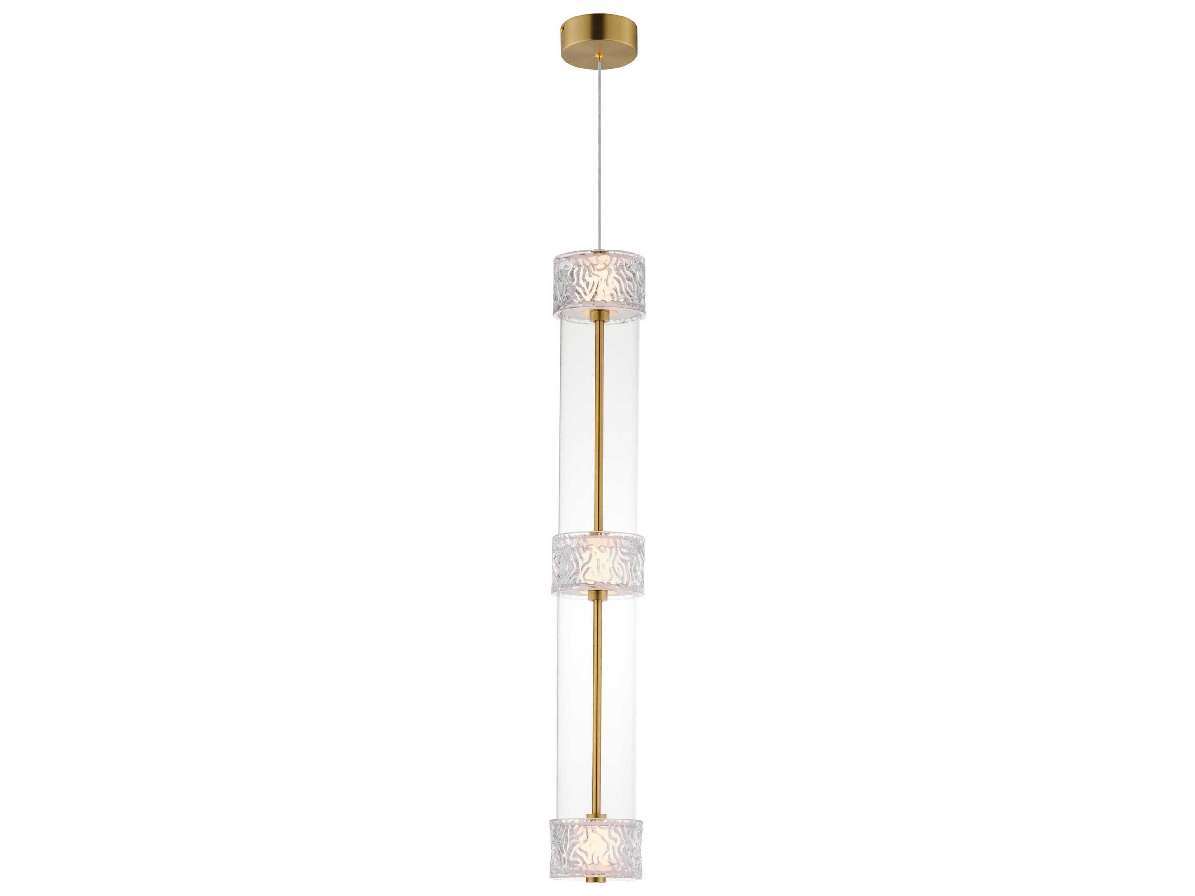 ET2 Elysian 3-Light Natural Aged Brass Cylinder Linear Island Pendant