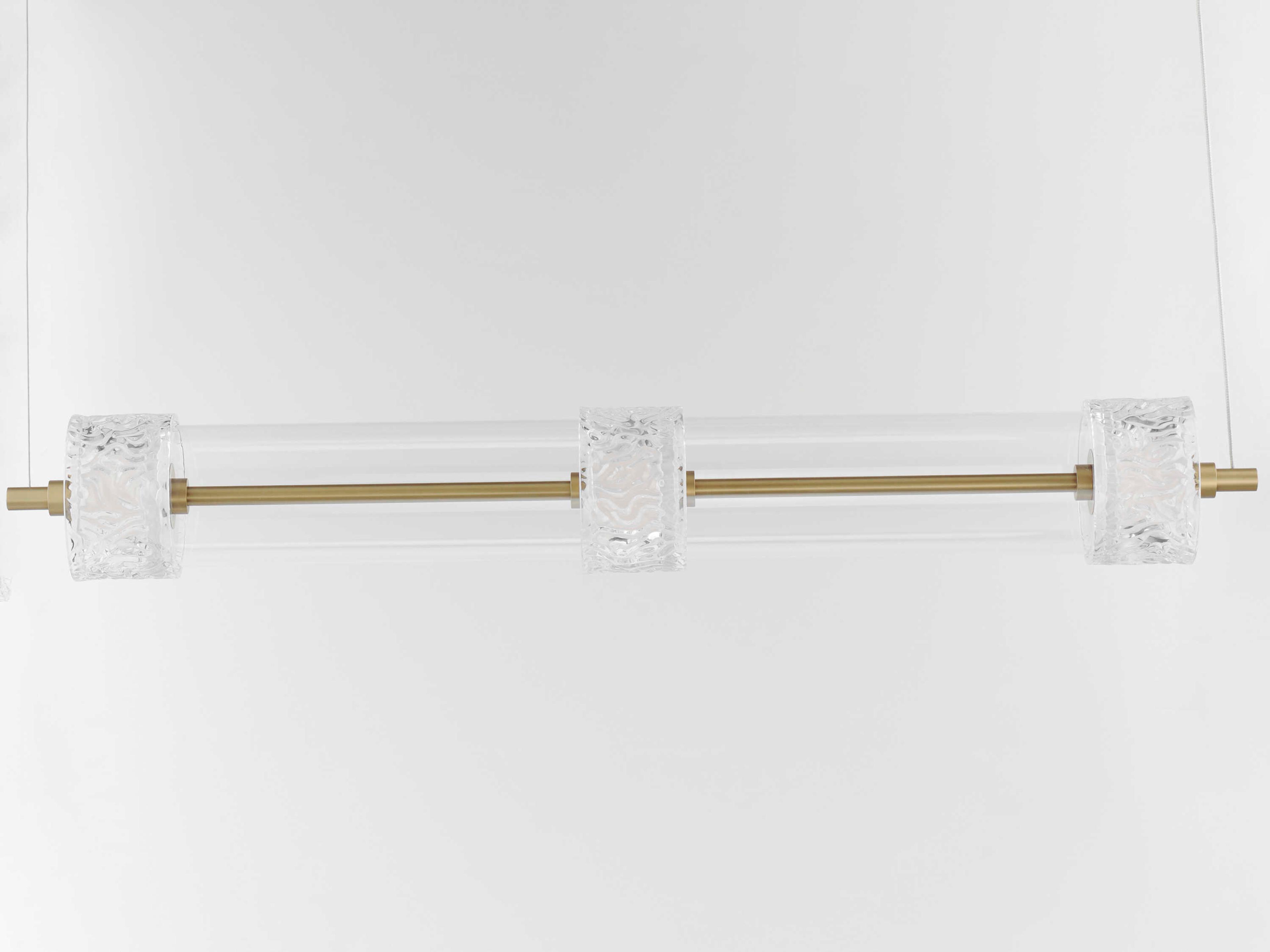 ET2 Elysian 3-Light Natural Aged Brass Cylinder Linear Island Pendant