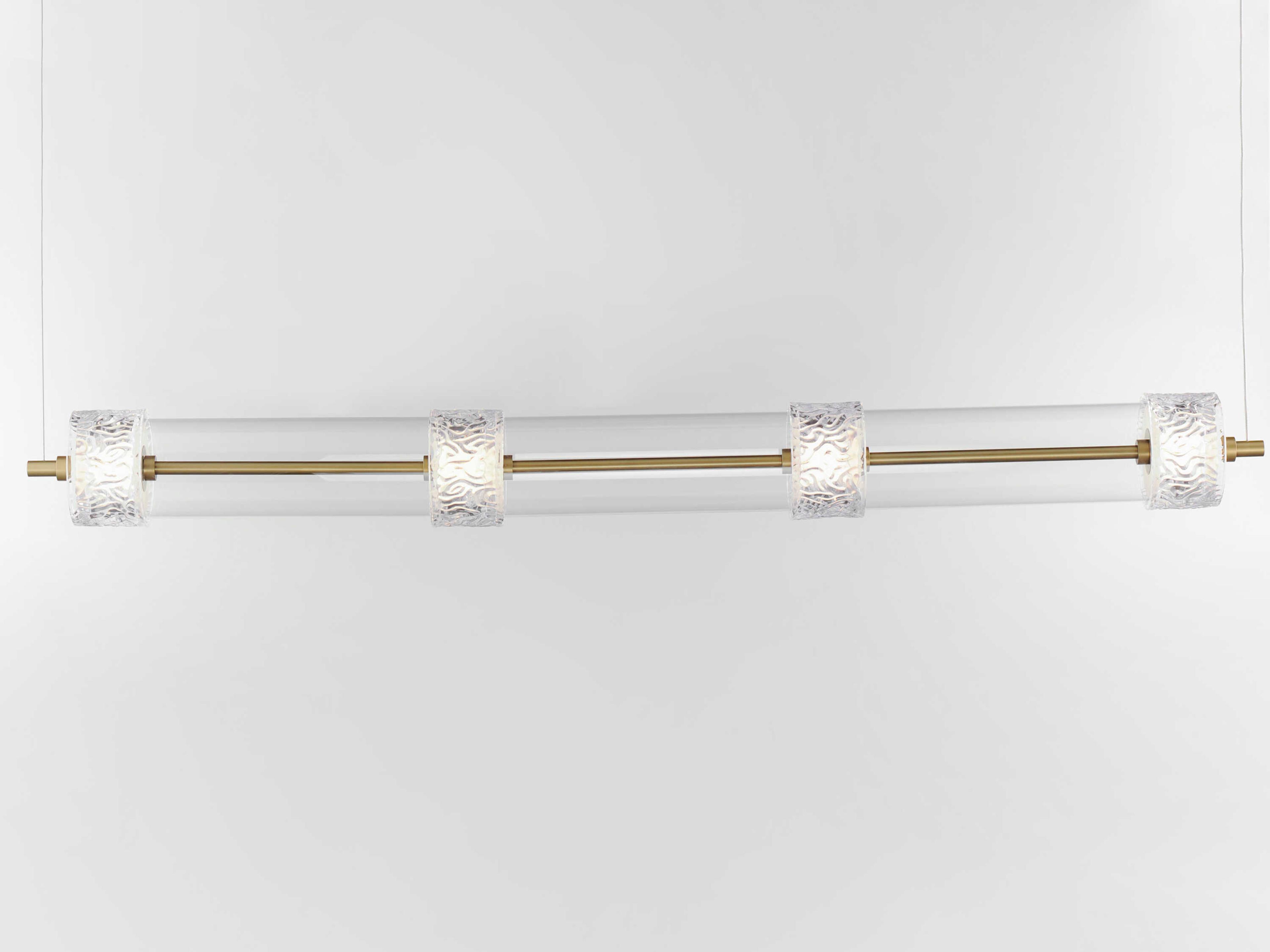 ET2 Elysian 4-Light Natural Aged Brass Cylinder Linear Island Pendant
