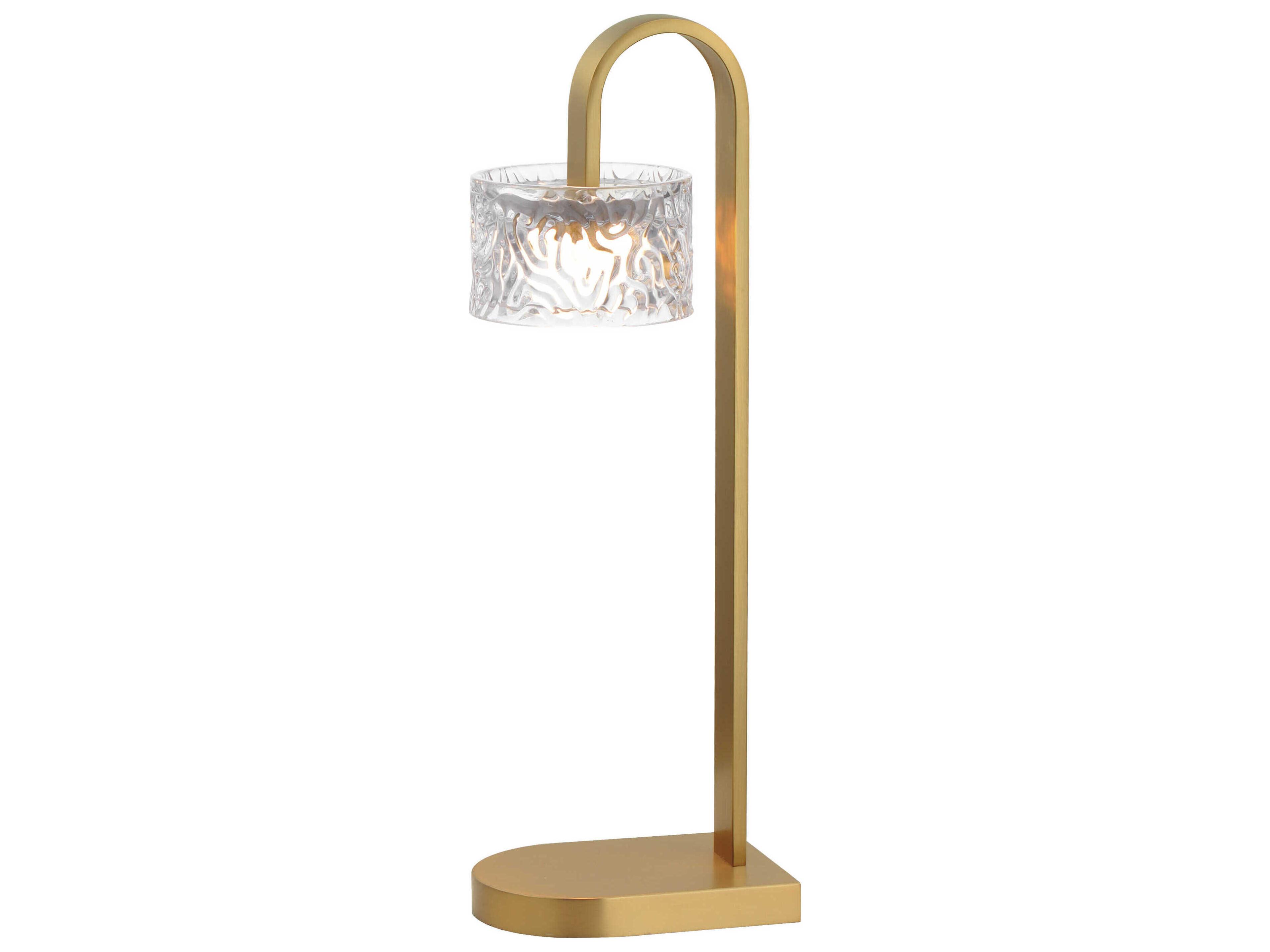 Elysian Natural Aged Brass Ripple Glass Table Lamp