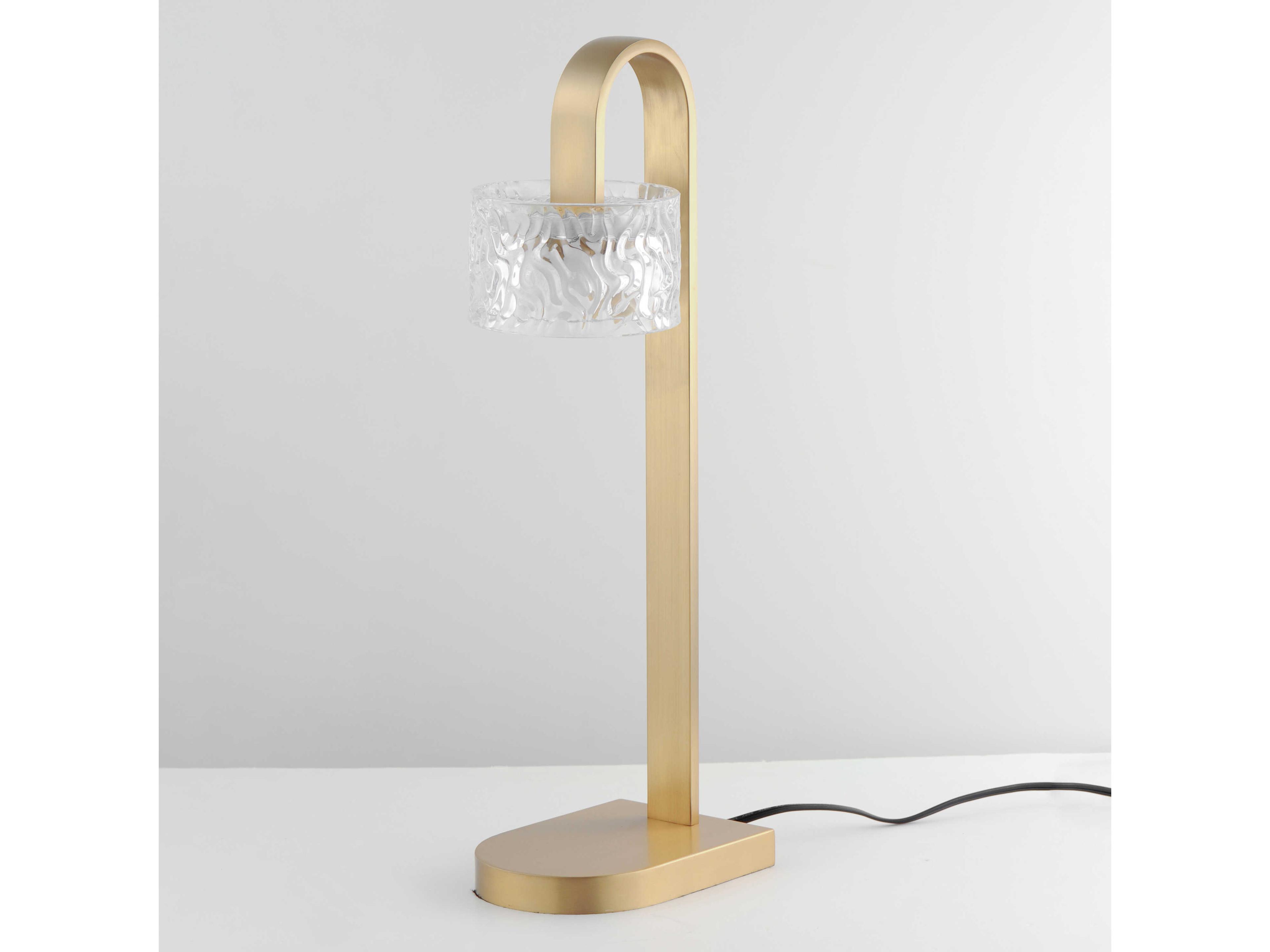 ET2 Elysian Natural Aged Brass Ripple Glass Table Lamp