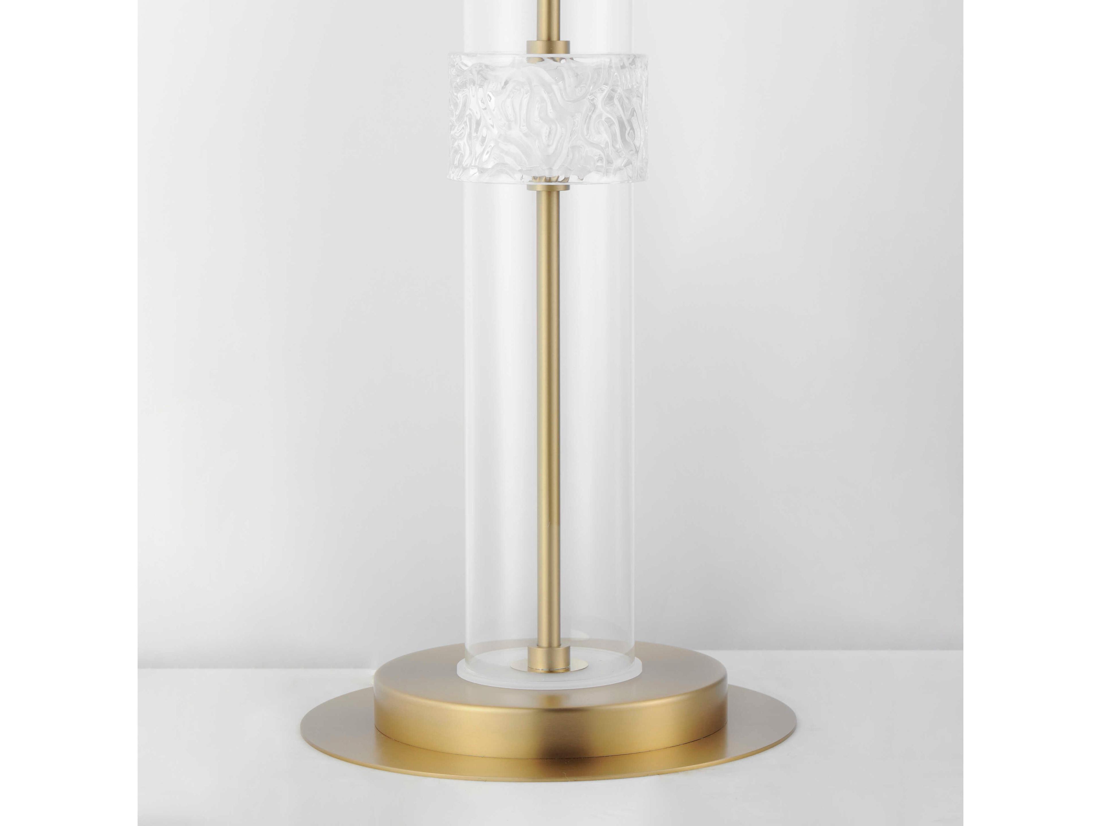 ET2 Elysian Natural Aged Brass Ripple Glass Floor Lamp
