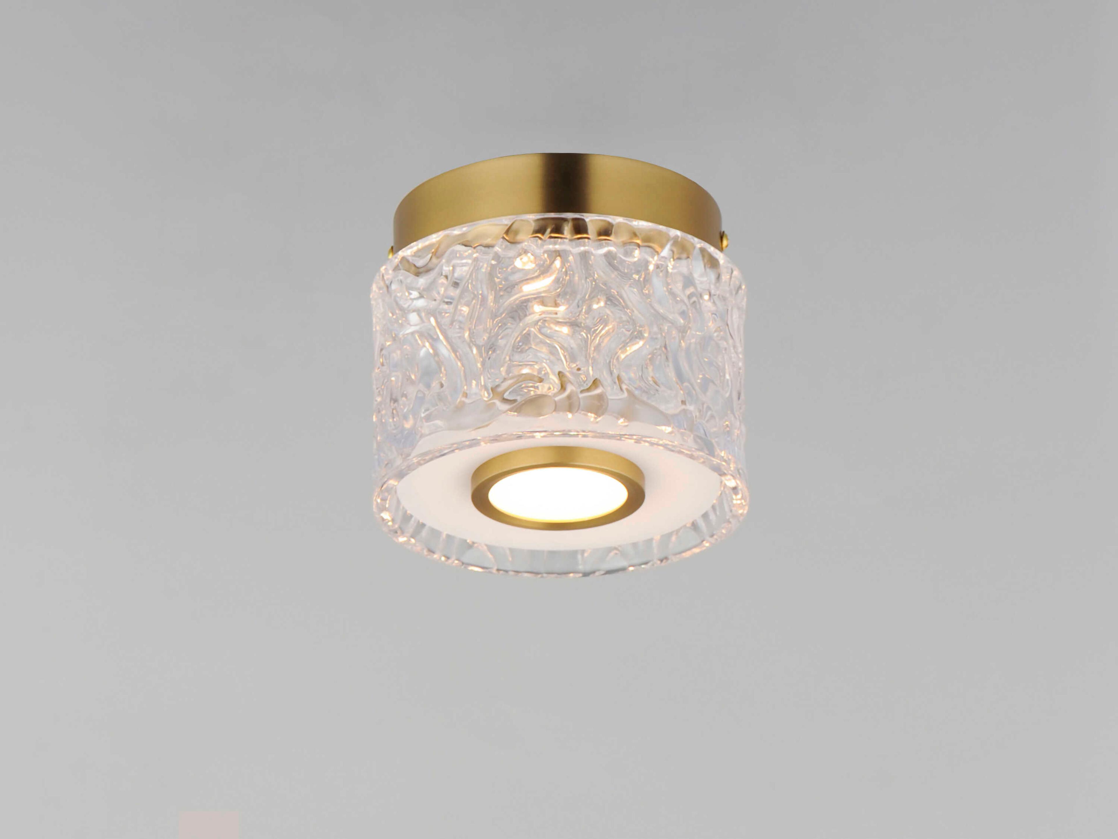ET2 1-Light Natural Aged Brass Drum Flush Mount