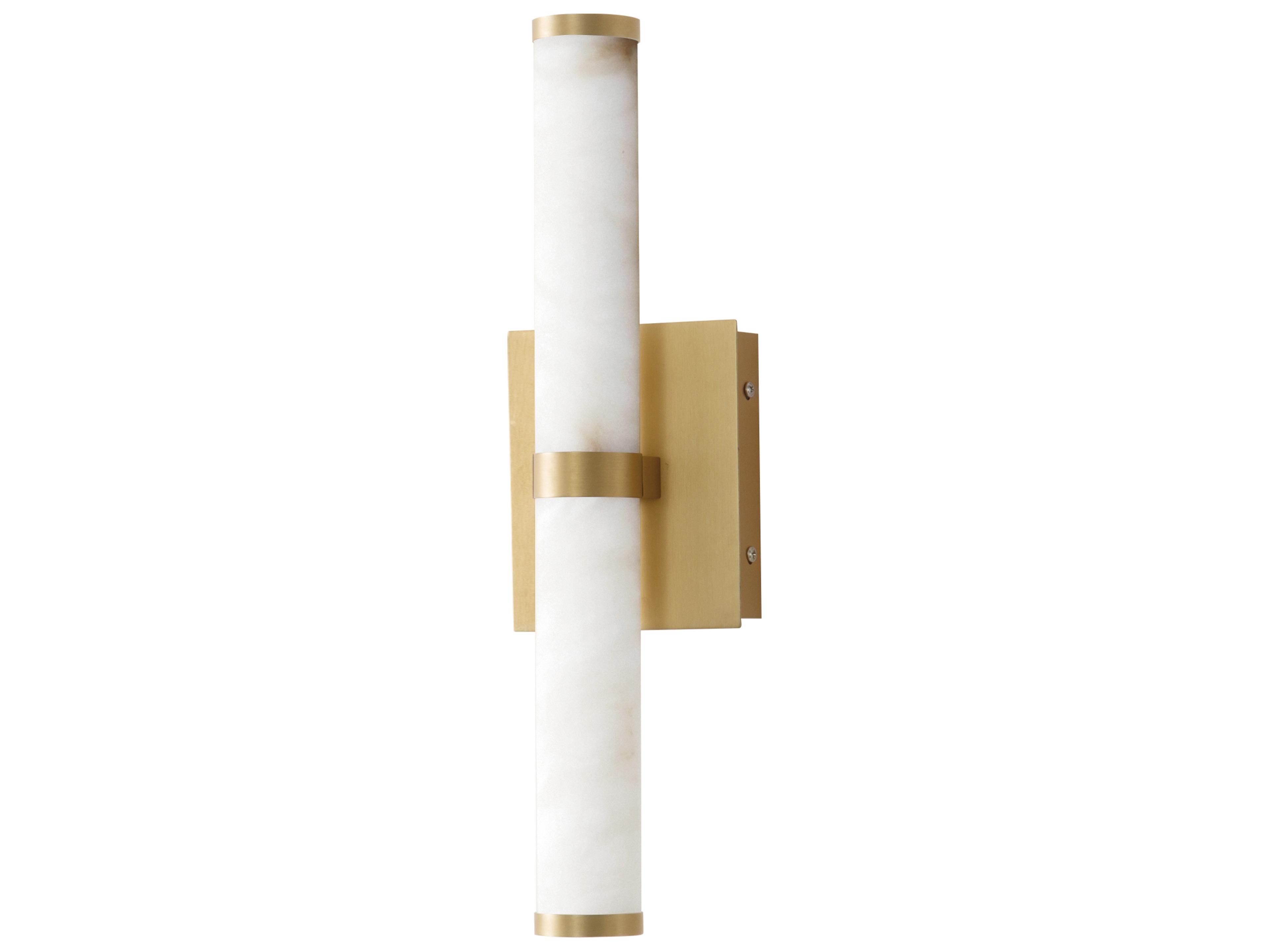 Aragon 2-Light White Alabaster Gold Wall Sconce