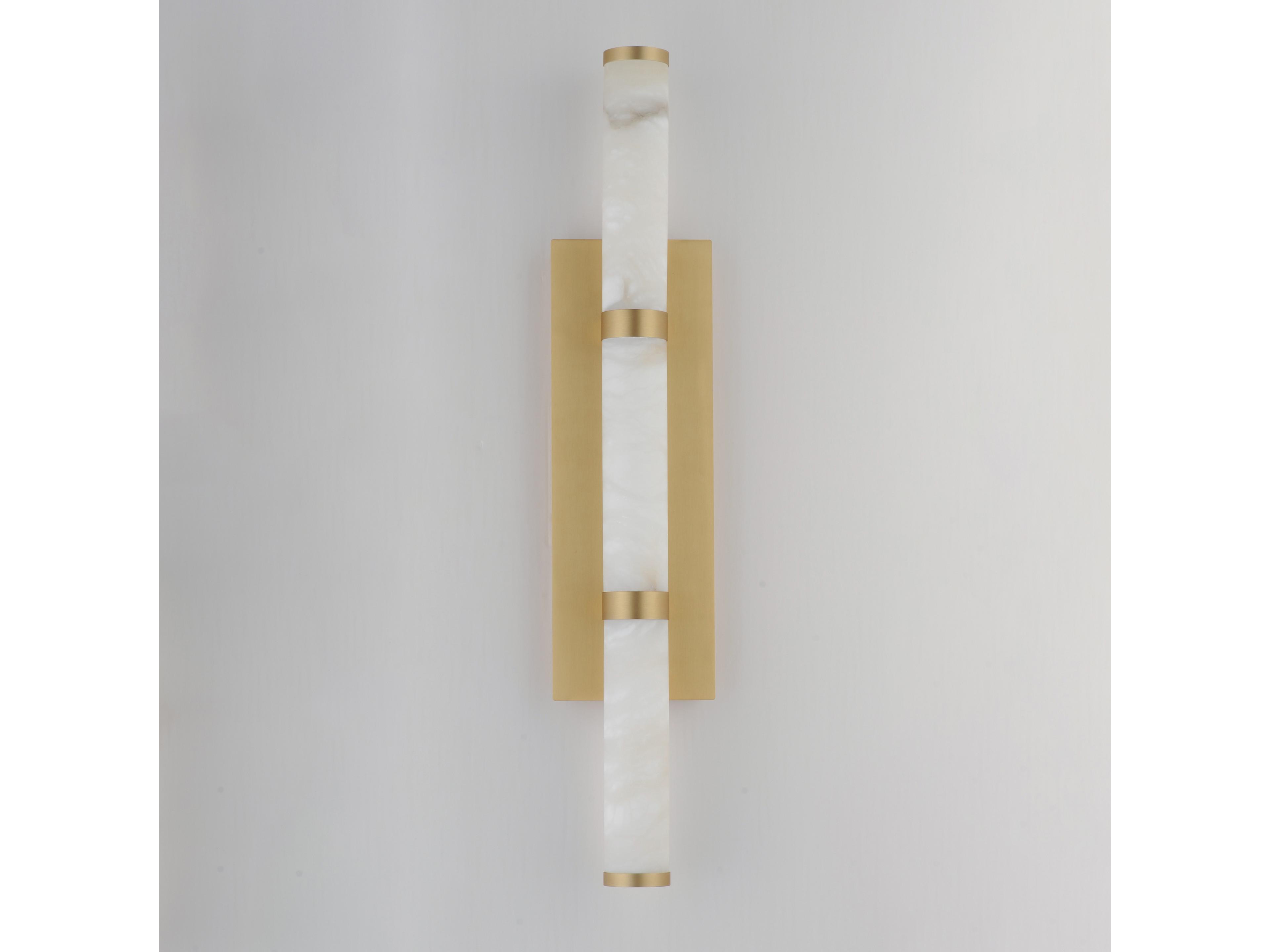 ET2 Aragon 3-Light White Alabaster Gold Wall Sconce