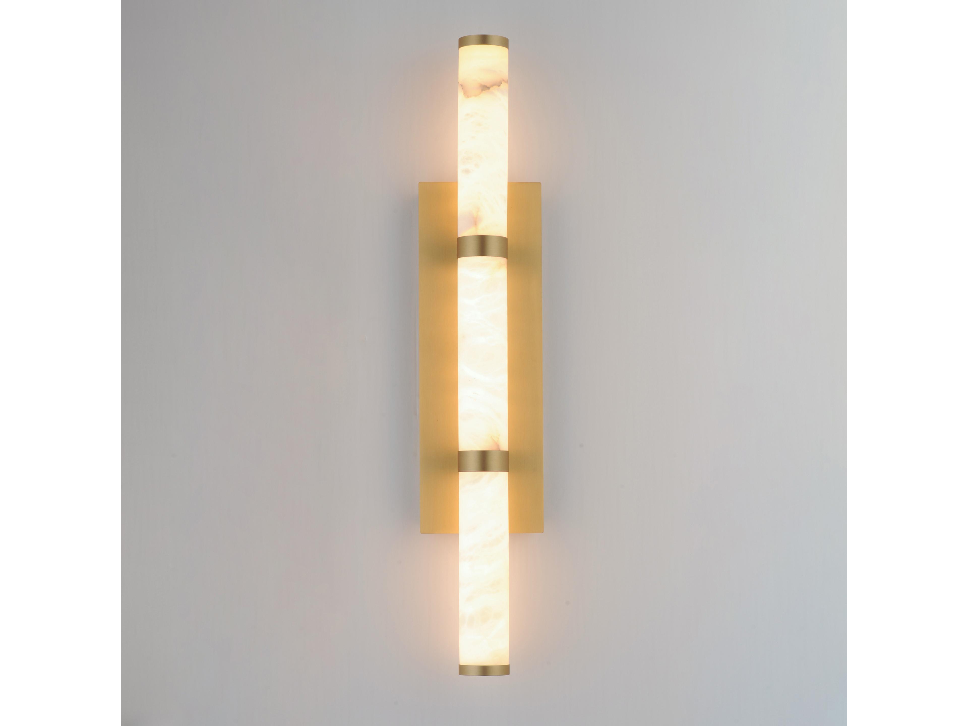 ET2 Aragon 3-Light White Alabaster Gold Wall Sconce