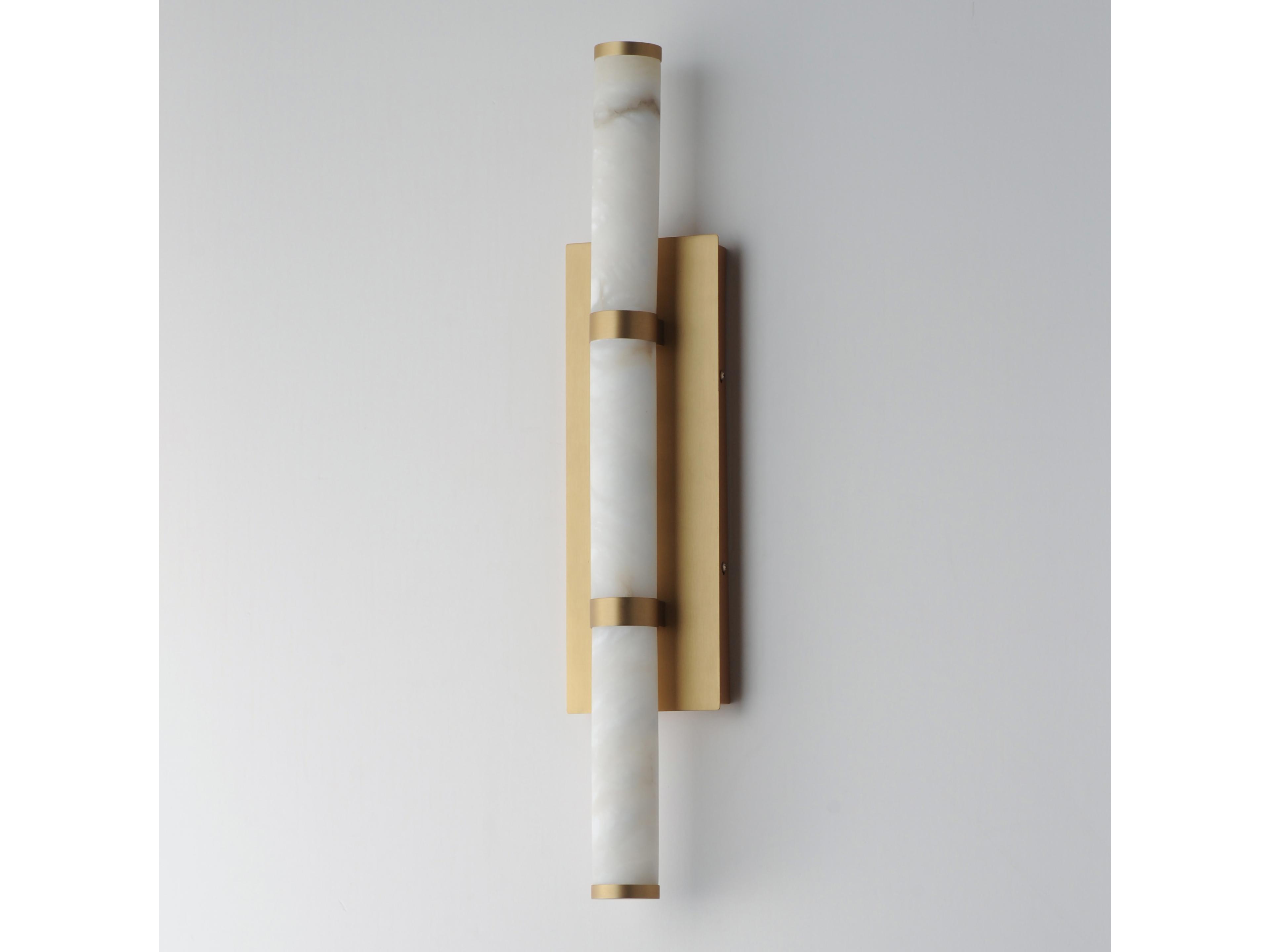 ET2 Aragon 3-Light White Alabaster Gold Wall Sconce