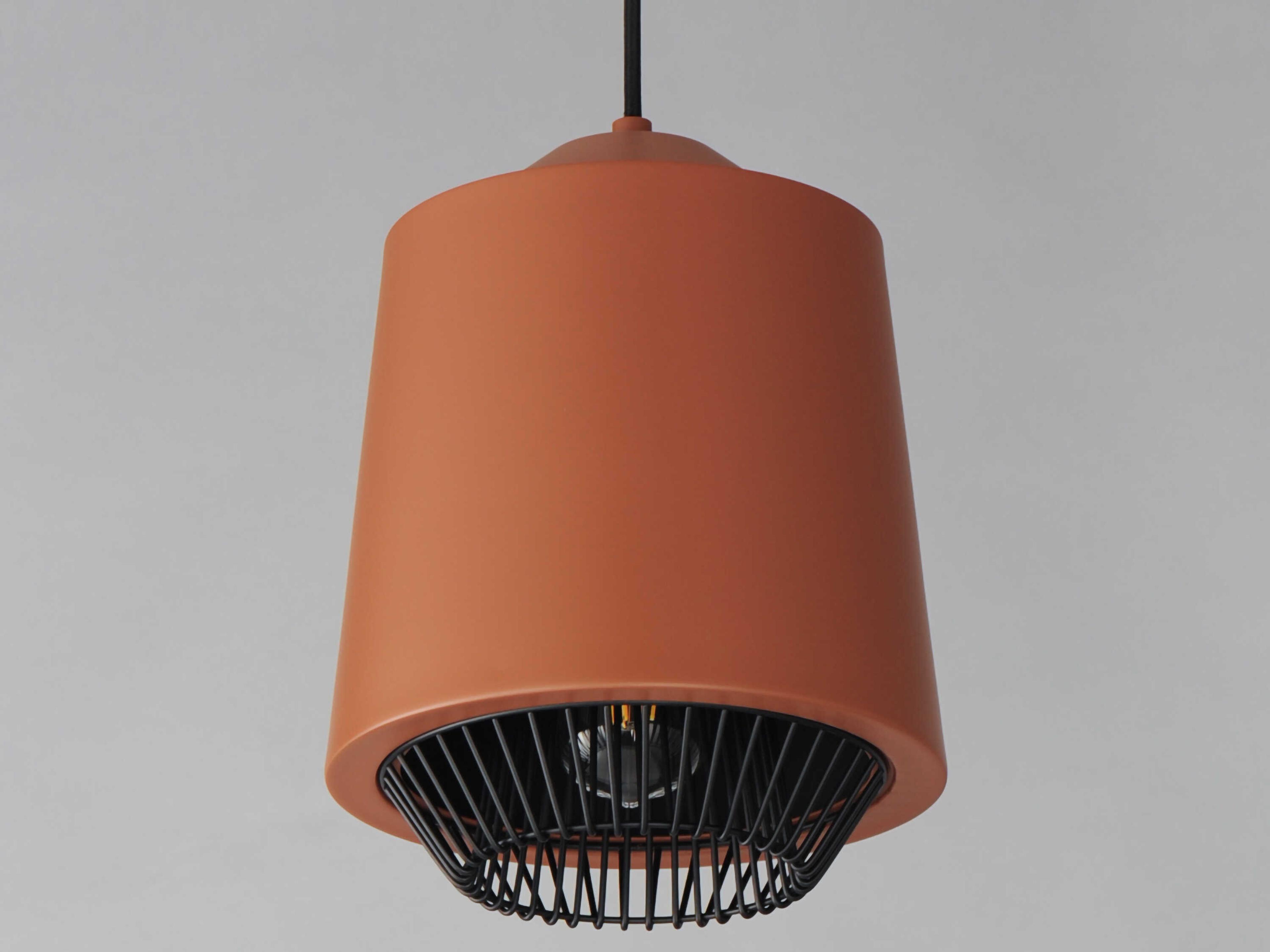 ET2 1-Light Brick Black Brown LED Cylinder Mini Pendant