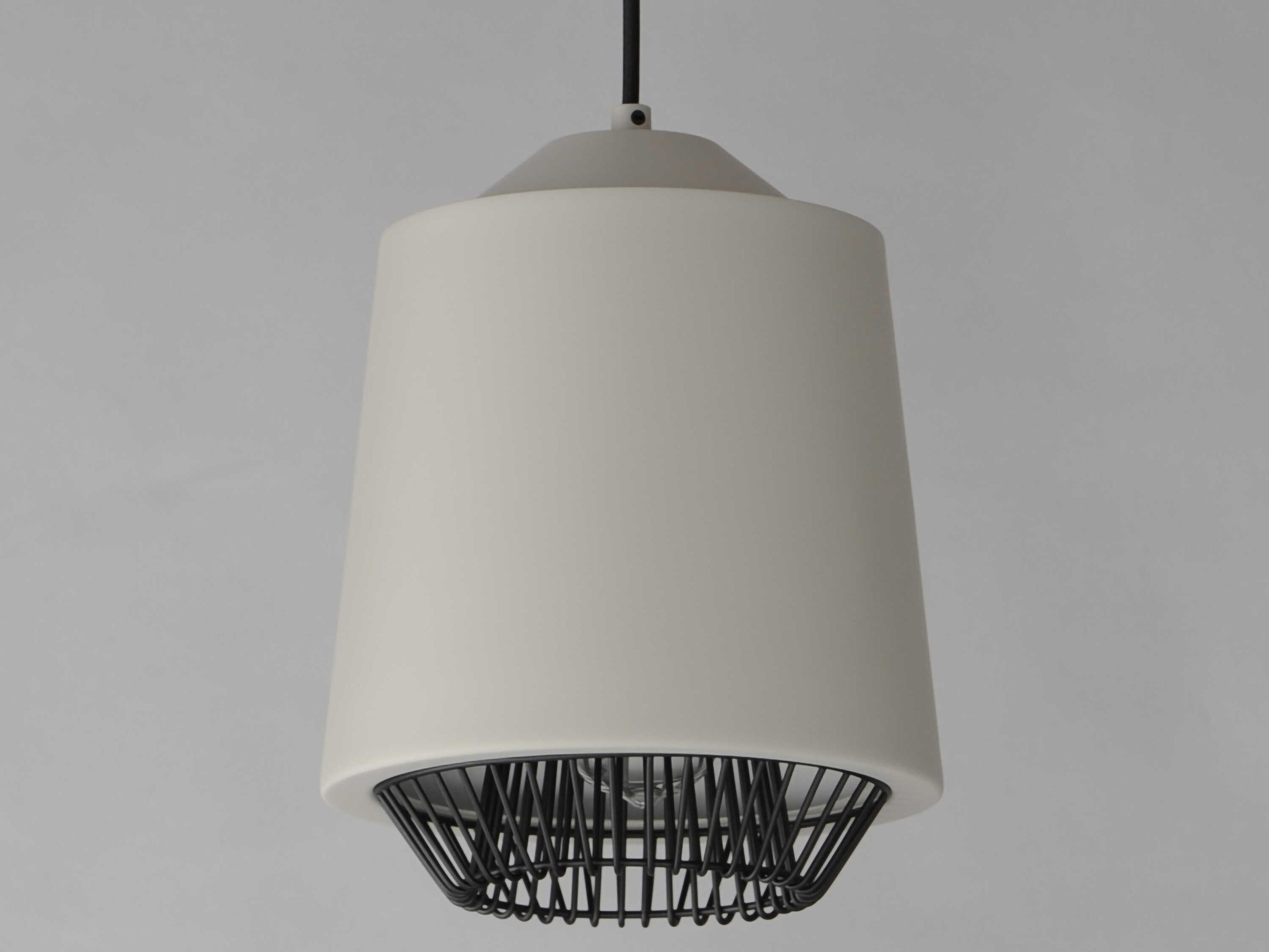 ET2 1-Light Gray Black LED Cylinder Mini Pendant