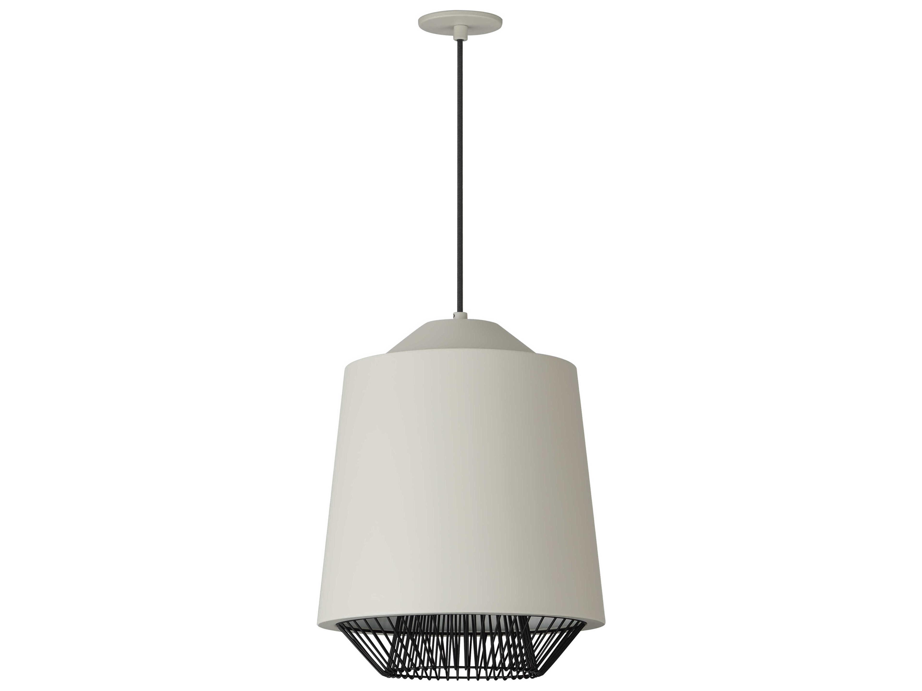 Phoenix 1-Light Gray Black LED Cylinder Pendant