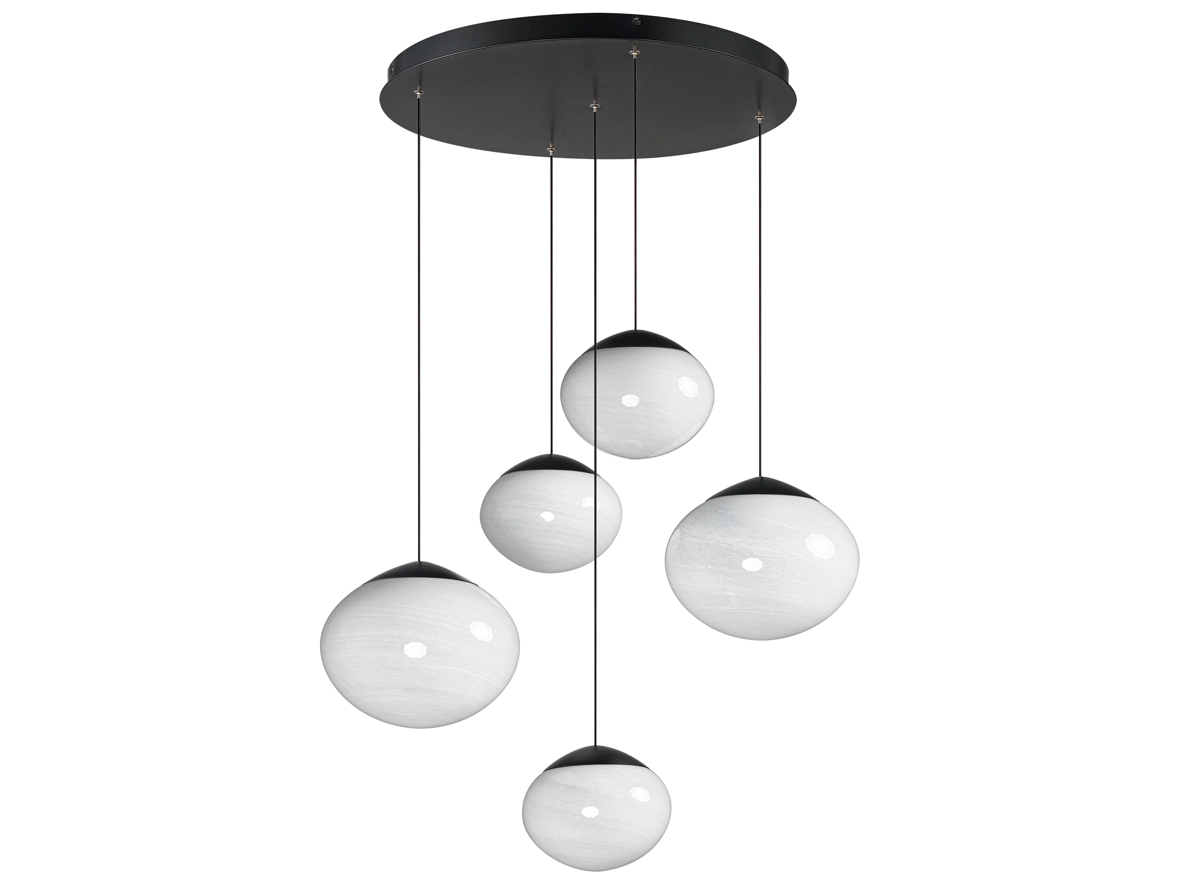 Nimbus 5-Light Black Globe Pendant
