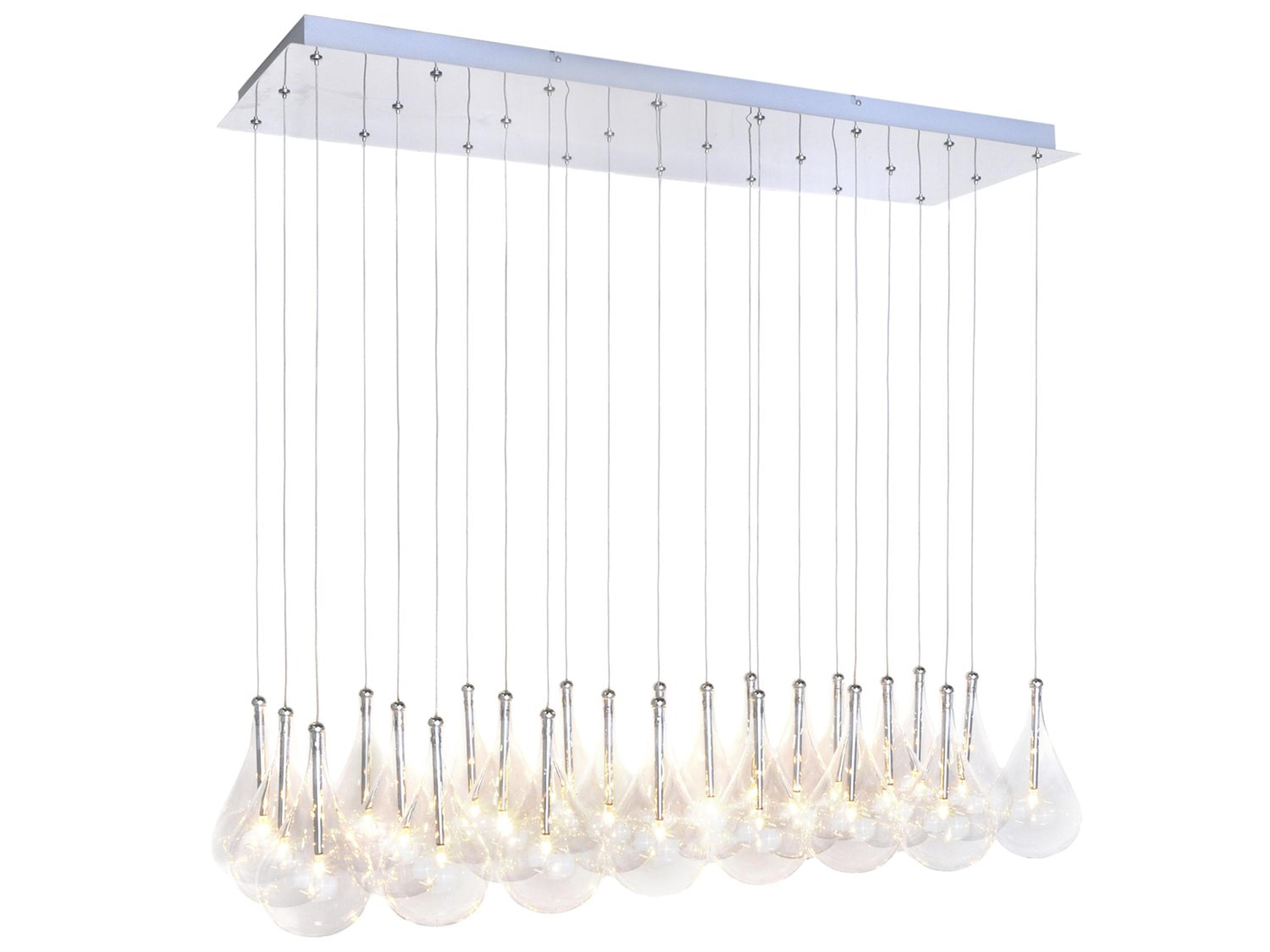 ET2 Larmes 24-Light Polished Chrome Glass Linear Island Pendant
