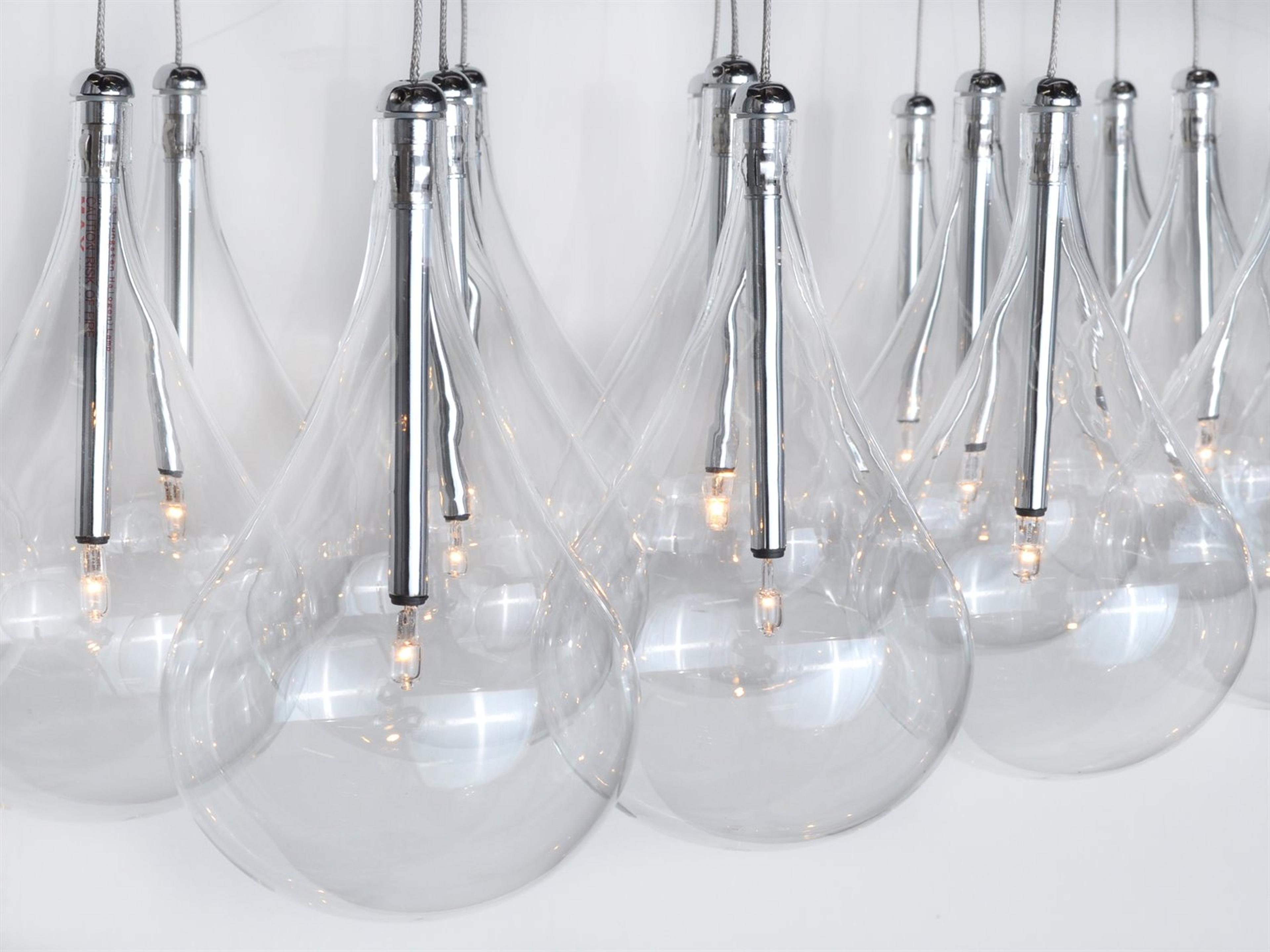 ET2 Larmes 24-Light Polished Chrome Glass Linear Island Pendant