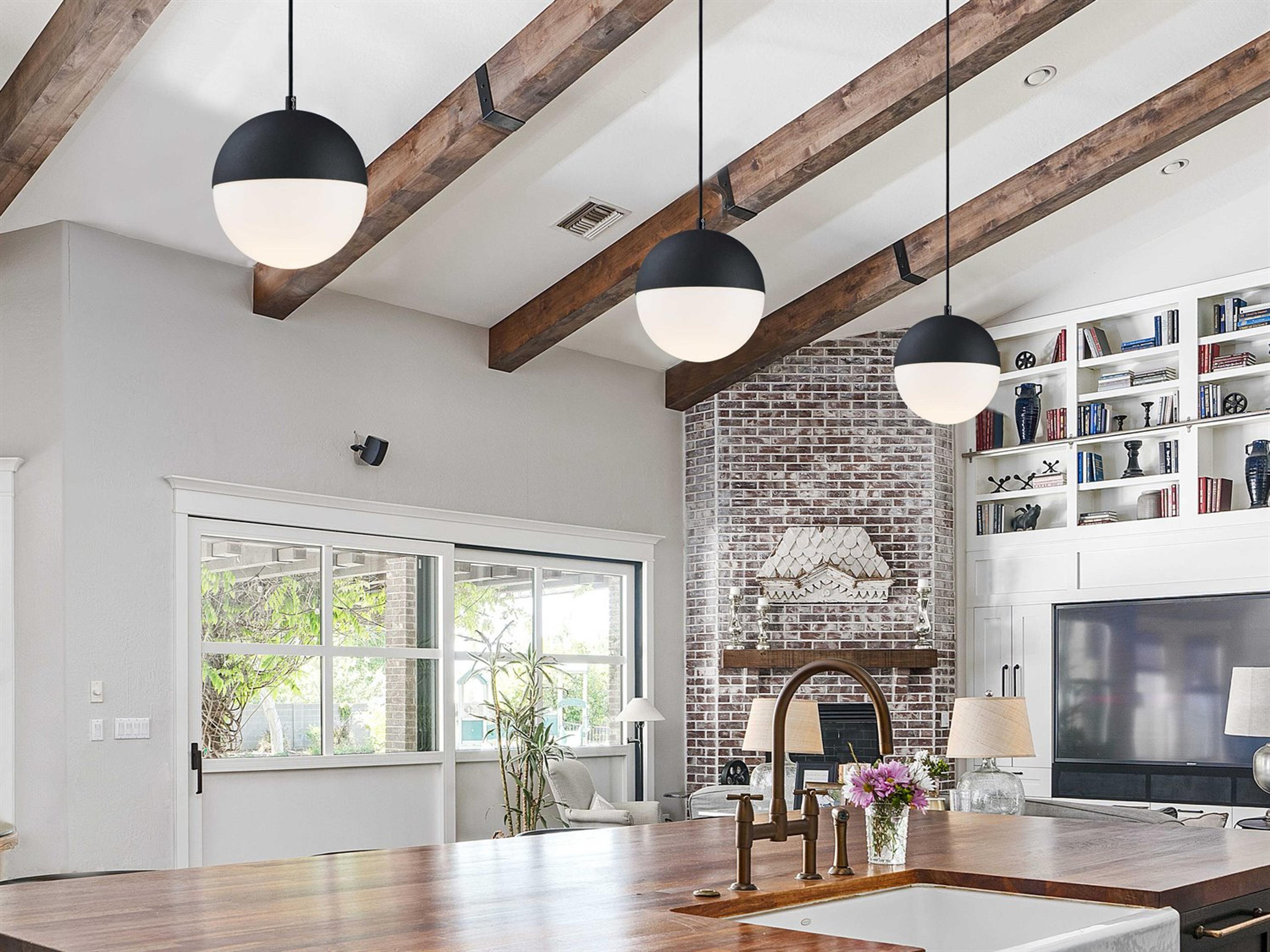 ET2 1-Light Black Glass LED Globe Mini Pendant