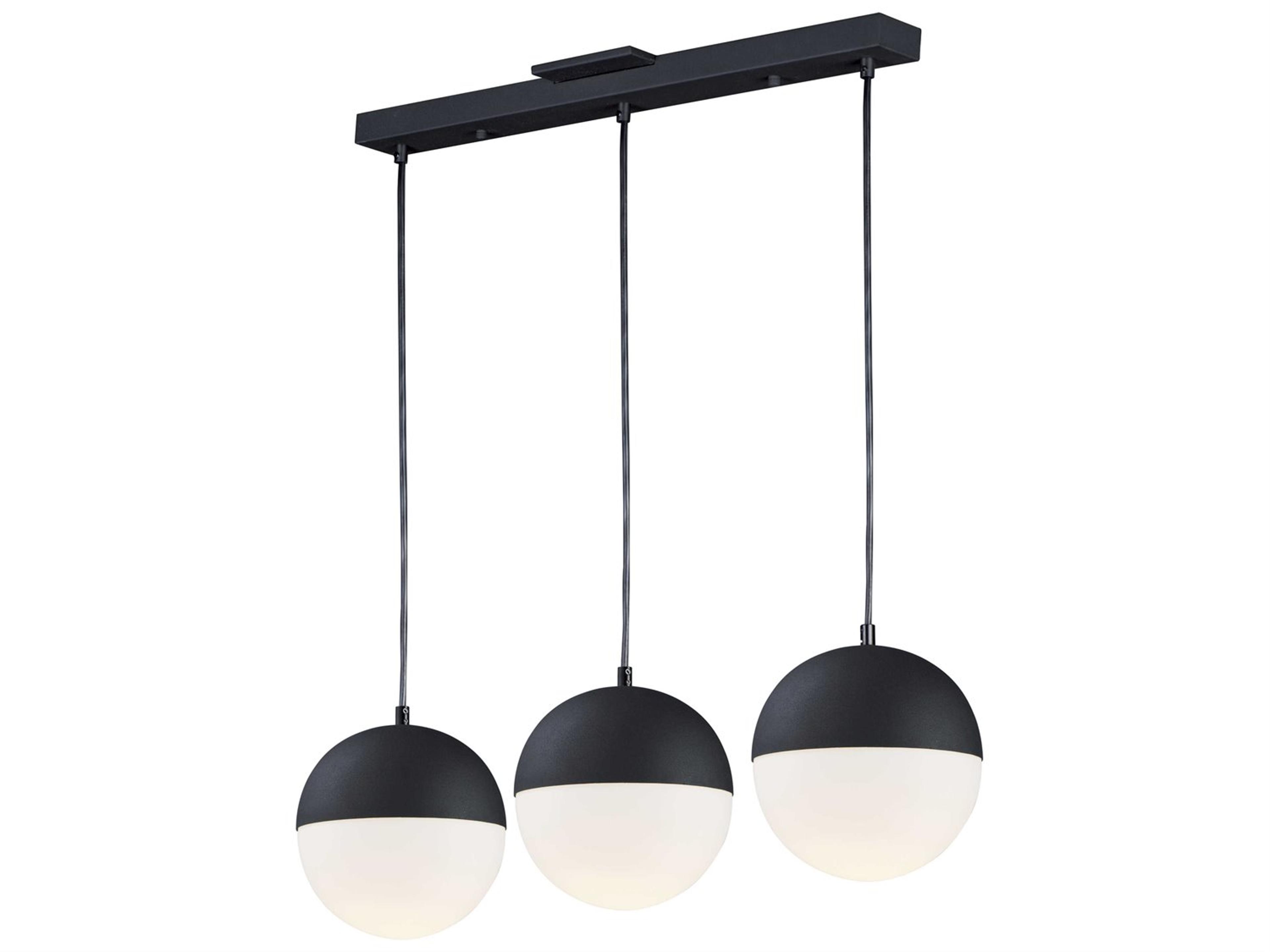 Half Moon LED Linear Pendant Light in Black