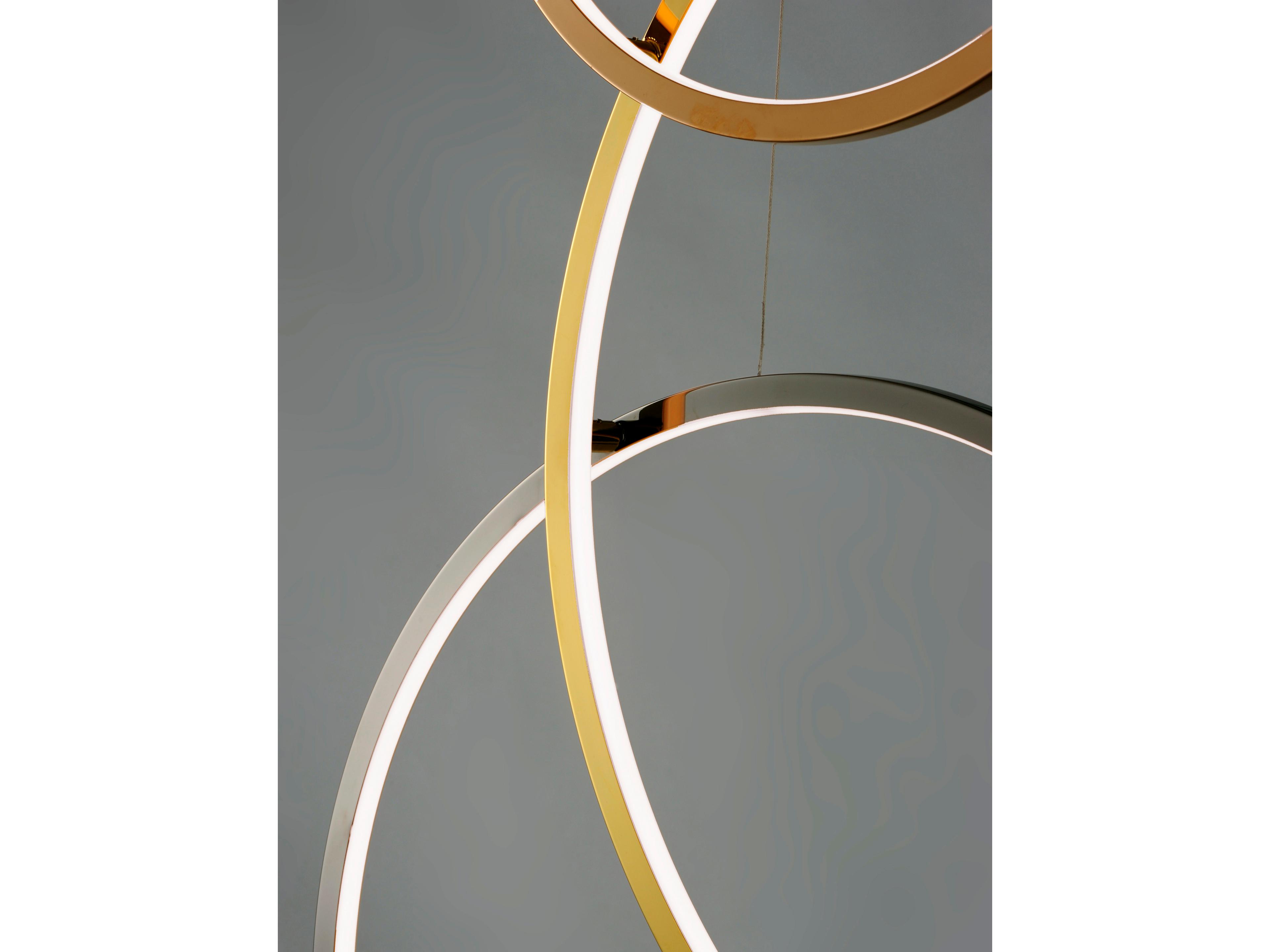 ET2 Union 5-Light Gold LED Geometric Linear Island Pendant