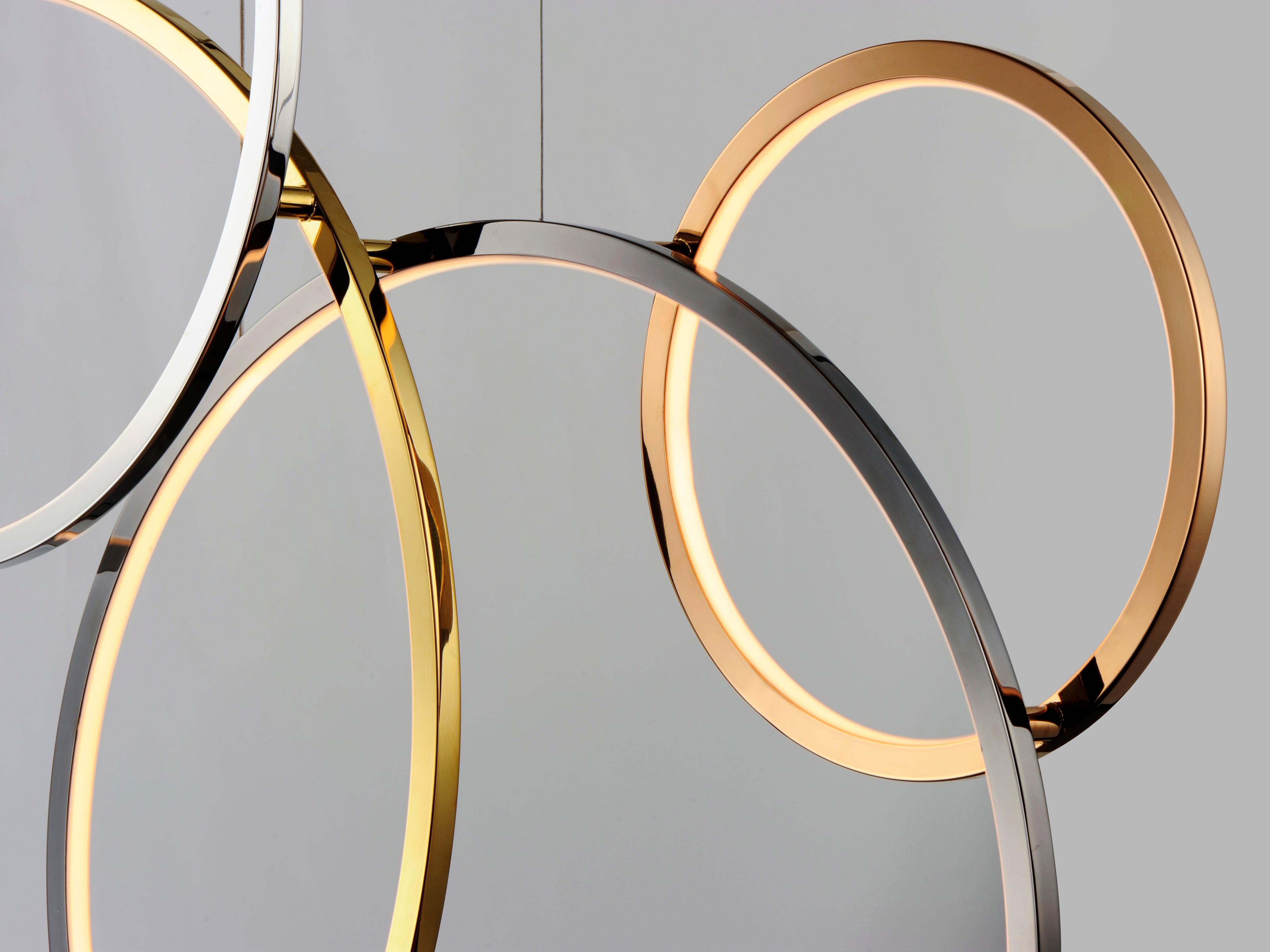 ET2 Union 5-Light Gold LED Geometric Linear Island Pendant