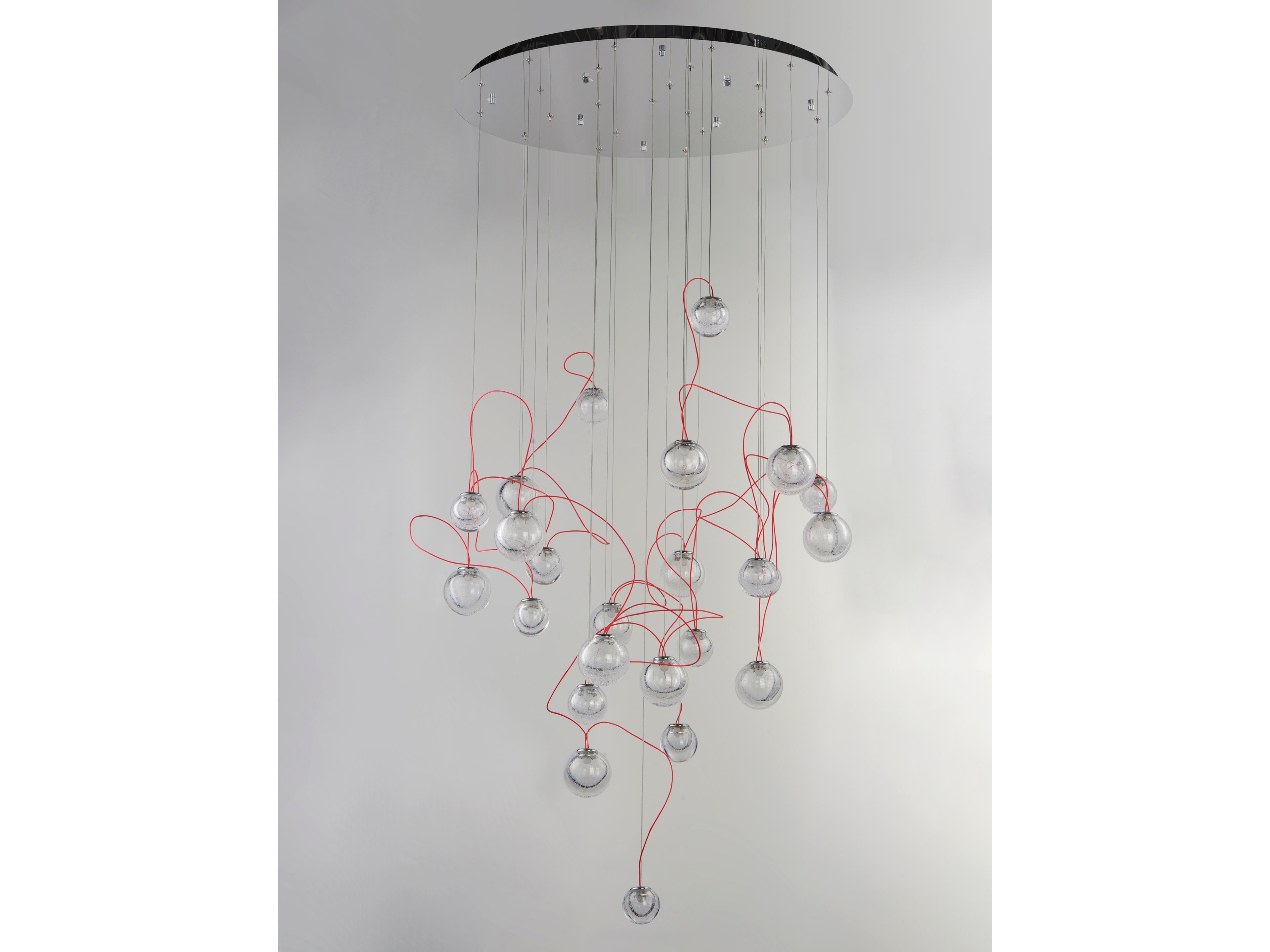 ET2 Bobble 24-Light Polished Chrome Glass LED Globe Pendant