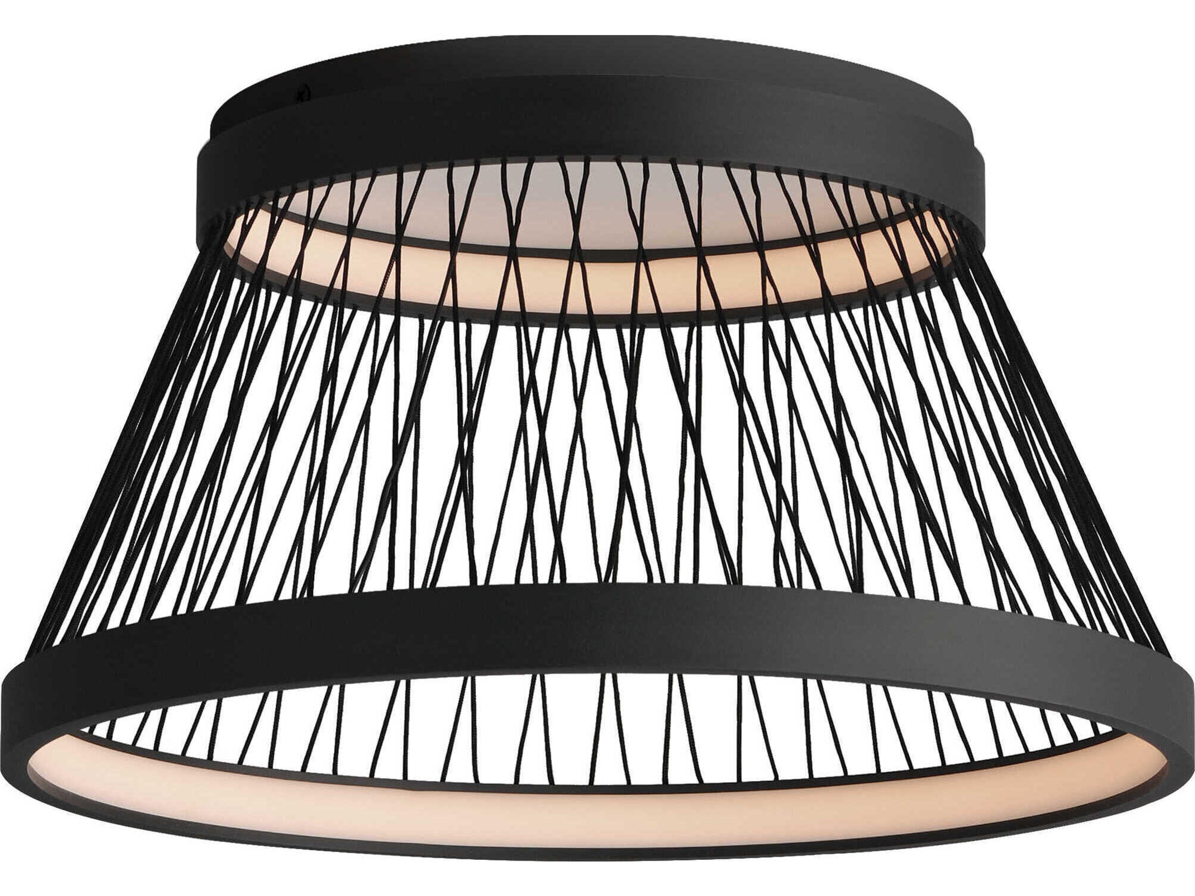 Loom 2-Light Black Drum Flush Mount