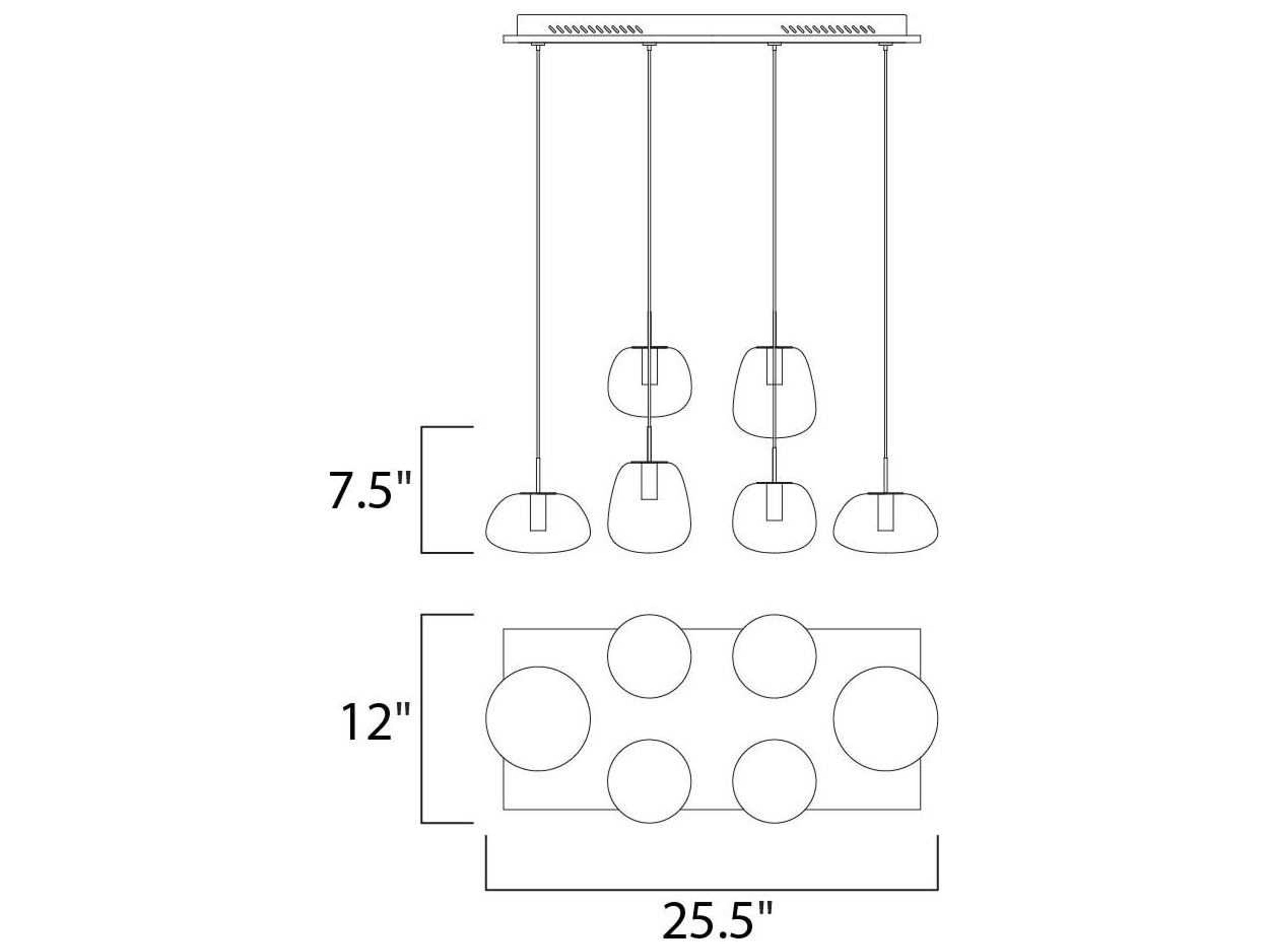 ET2 Puffs 1-Light White Glass LED Linear Round Island Pendant