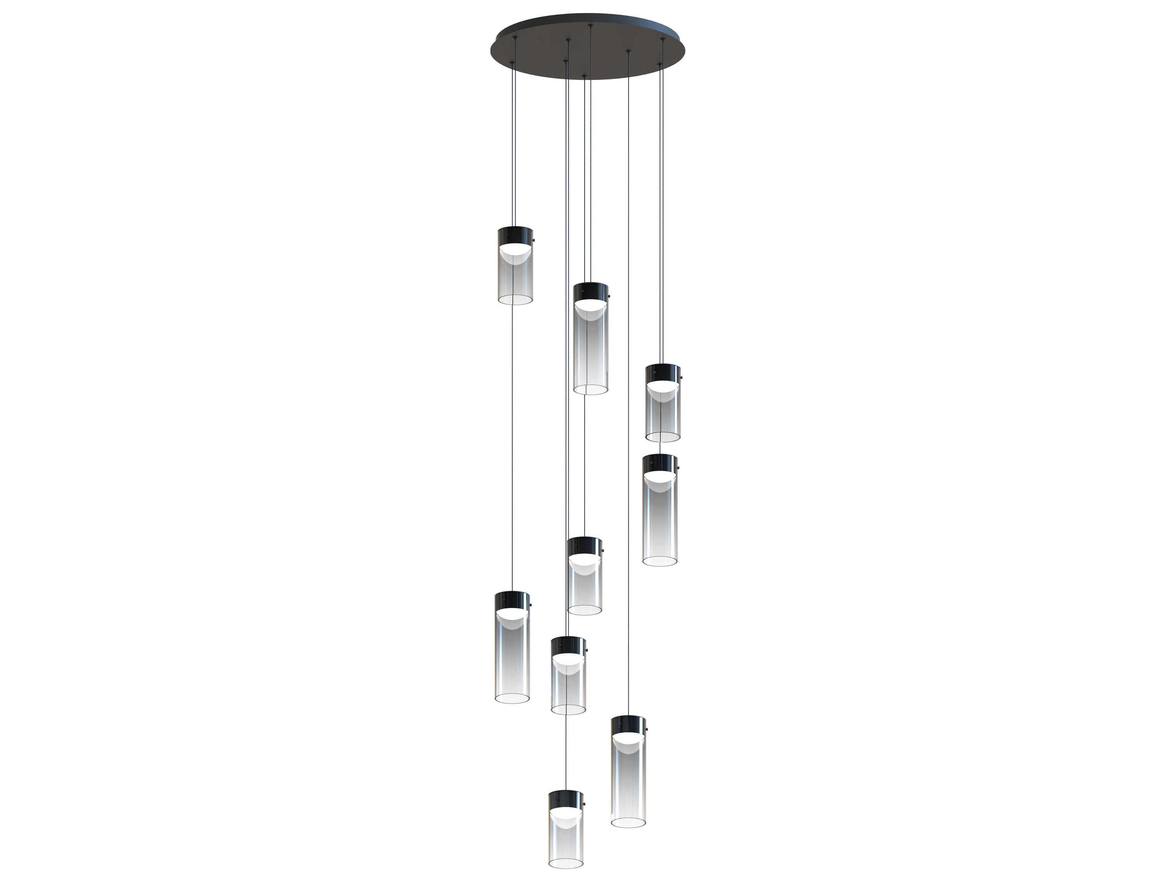Highball 9-Light Gunmetal Cylinder Pendant