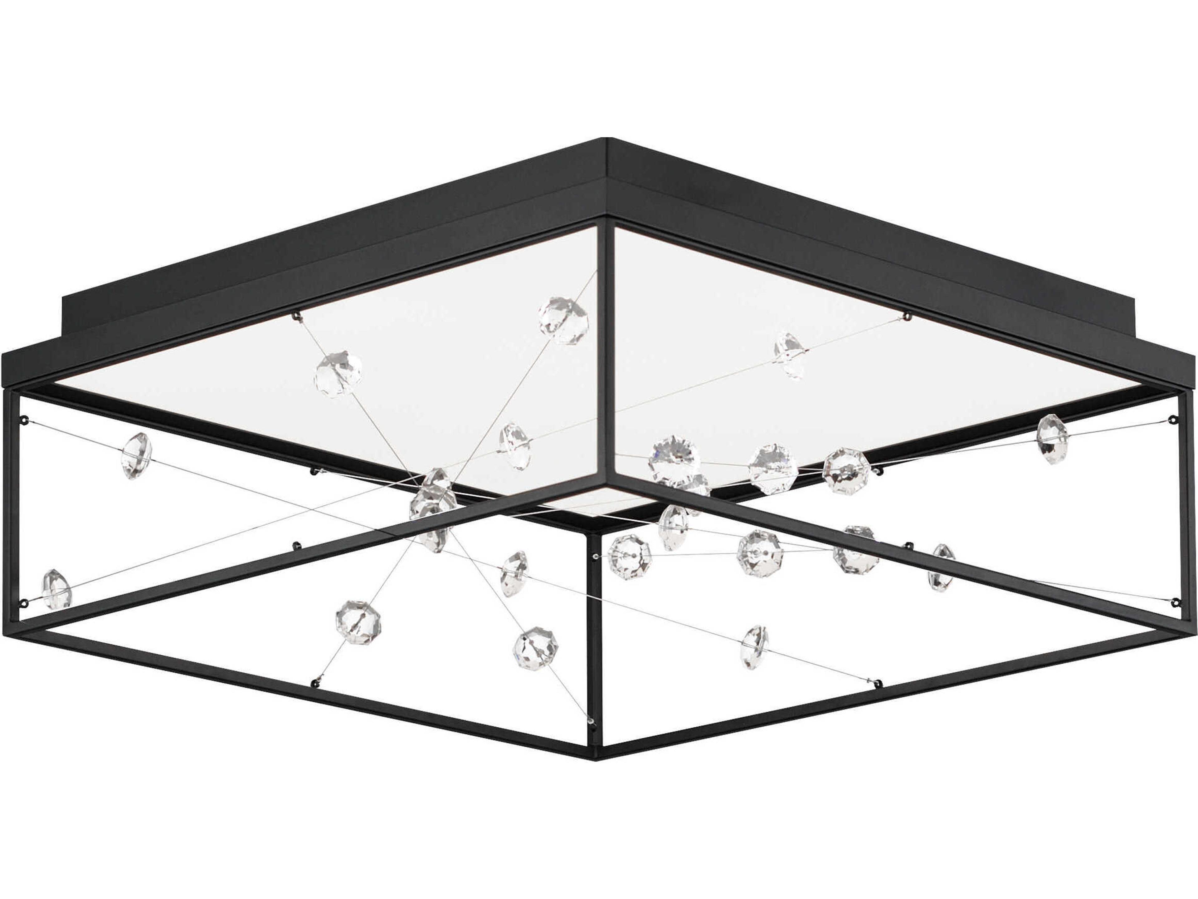Entanglement 1-Light Black Geometric Flush Mount