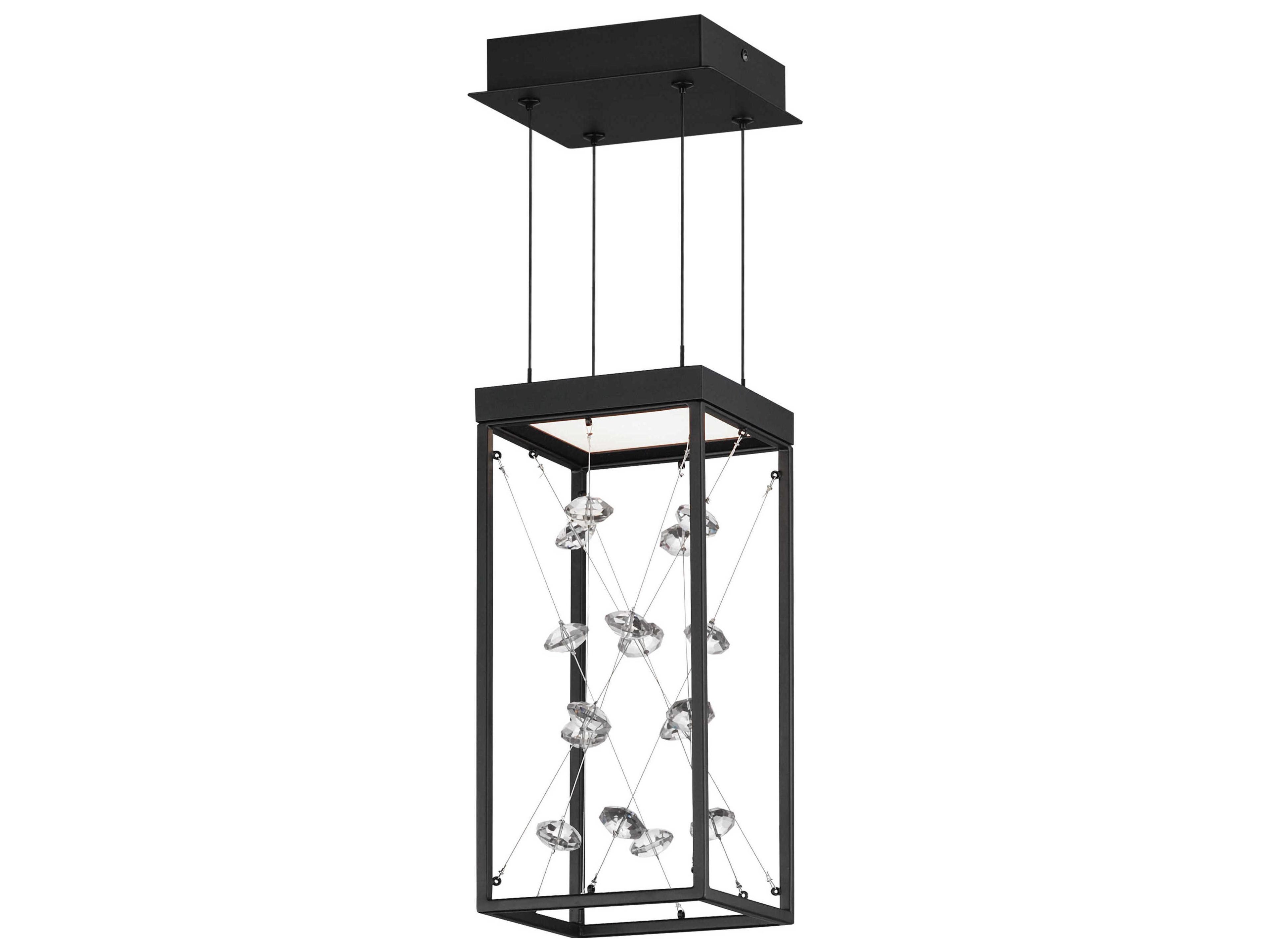 1-Light Black Geometric Mini Pendant