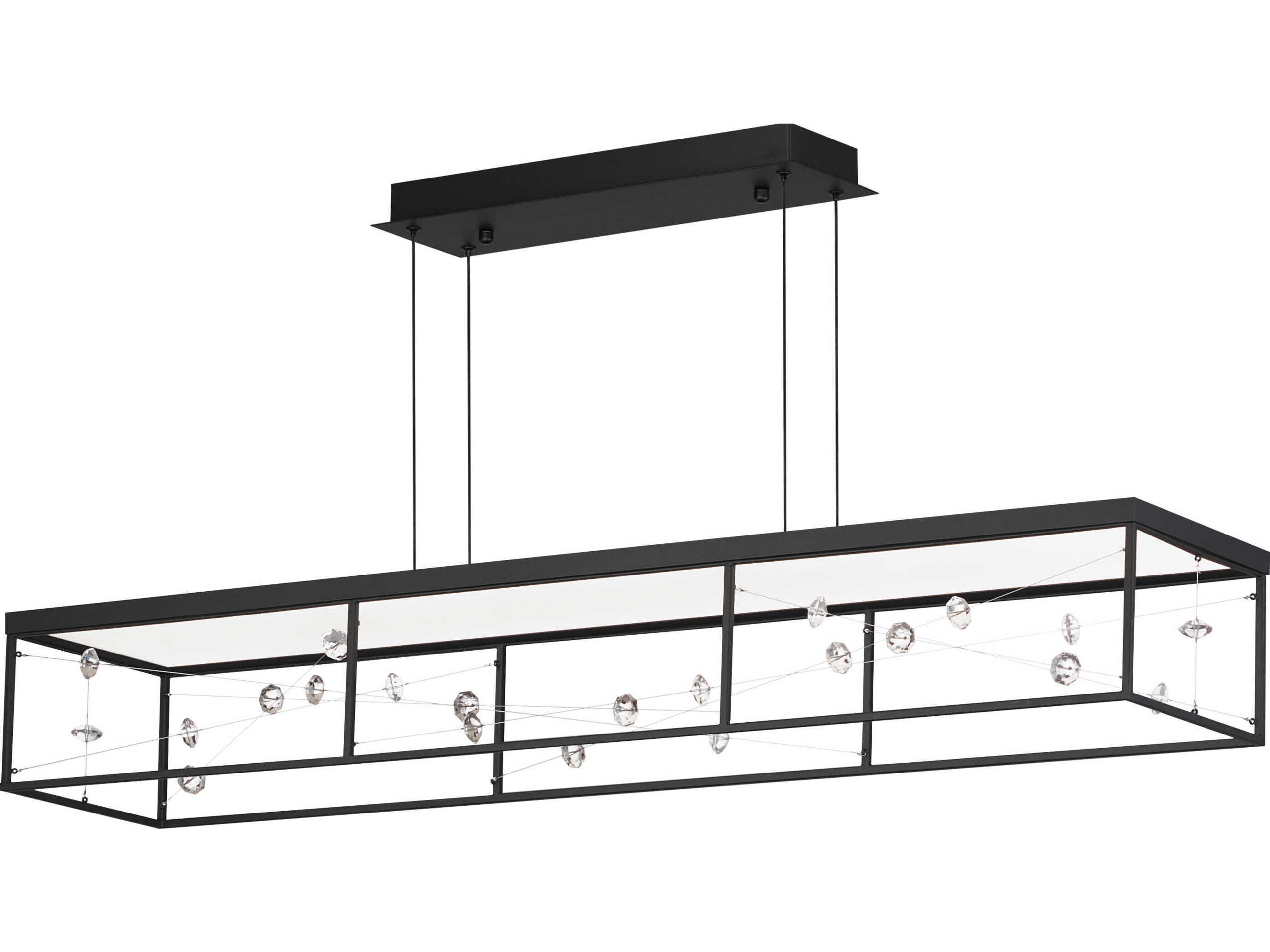 Entanglement 1-Light Black Geometric Island Pendant