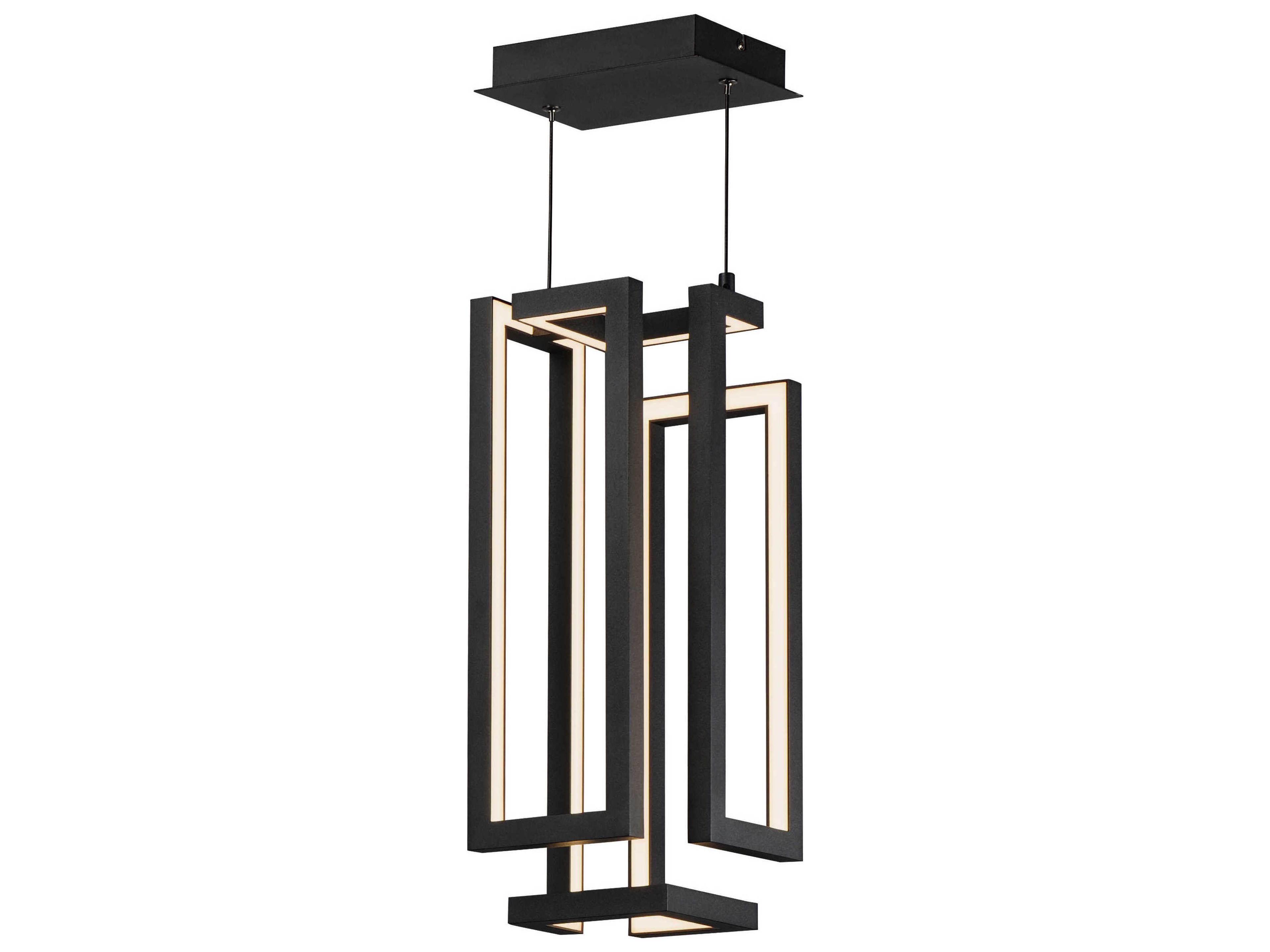1-Light Black LED Geometric Pendant