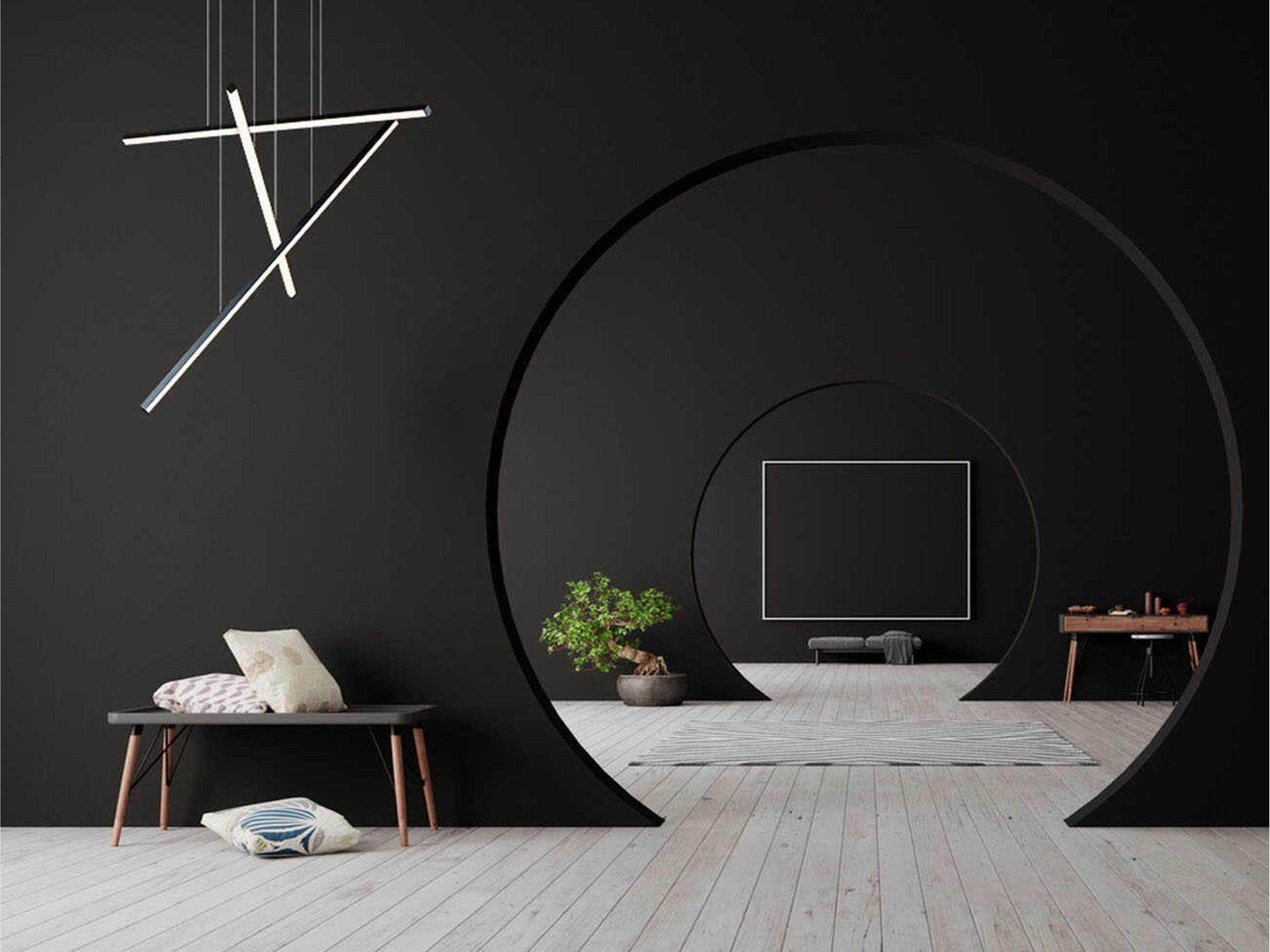 ET2 Hover 3-Light Black LED Linear Pendant