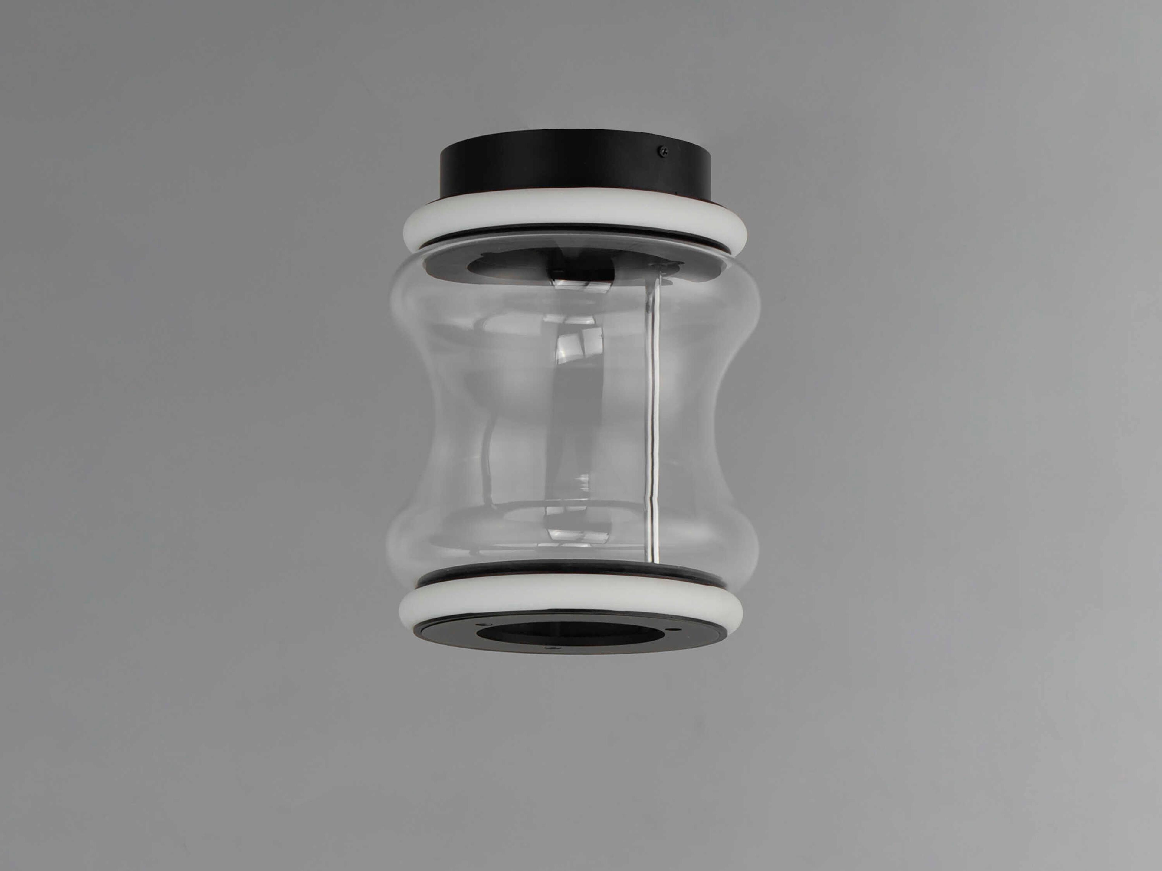 ET2 2-Light Black Cylinder Geometric Flush Mount