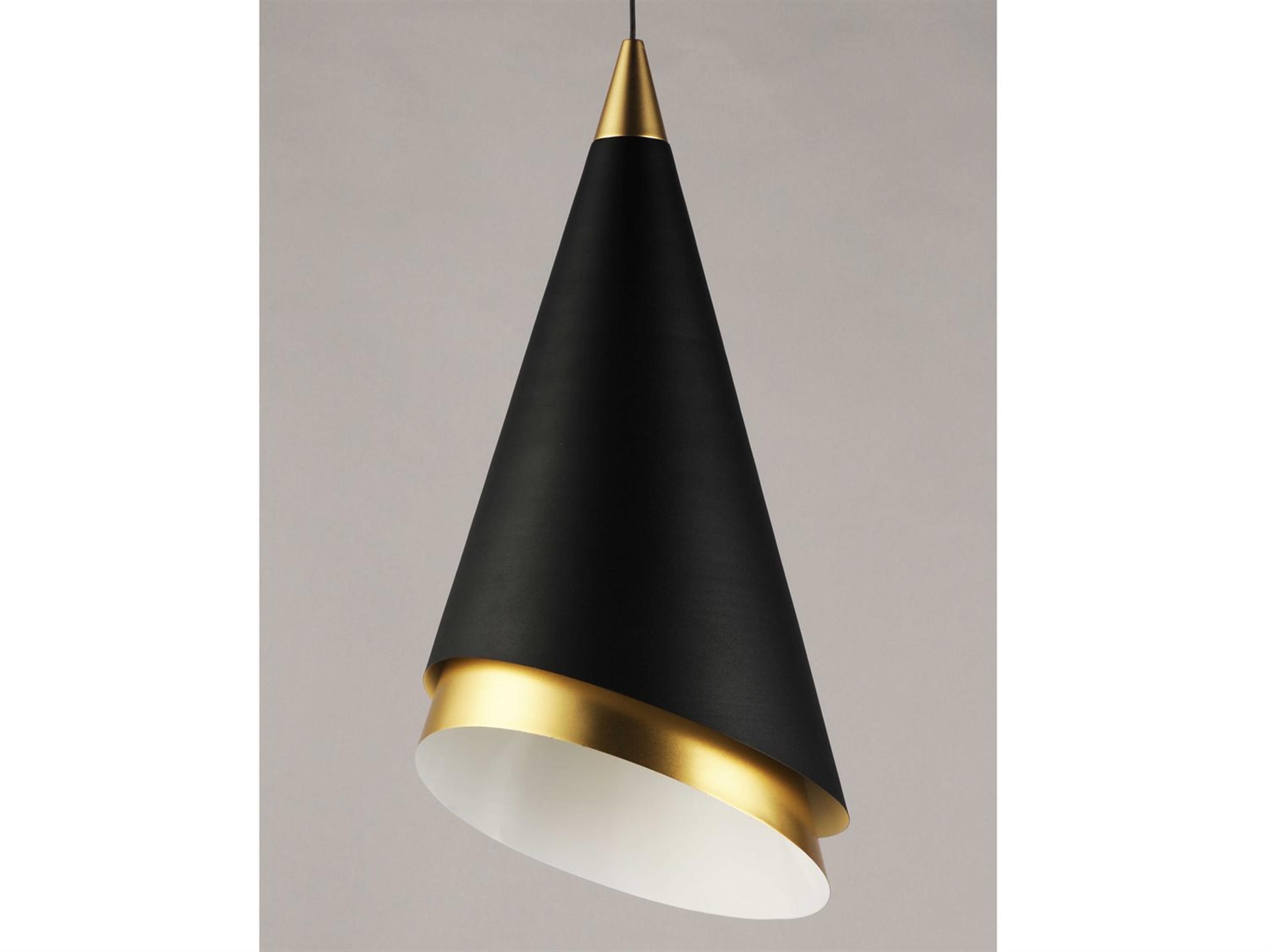 ET2 1-Light Black Metallic Gold LED Geometric Mini Pendant