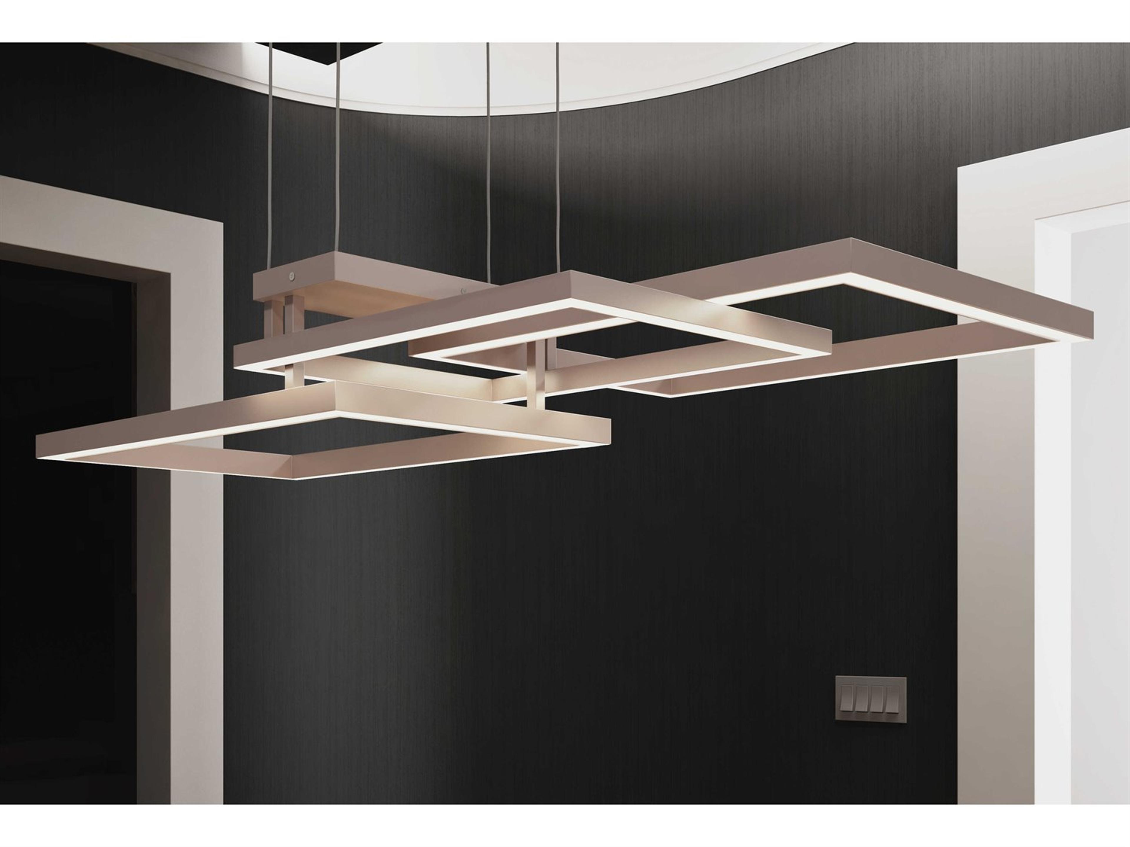 ET2 Traverse Led 12-Light Champagne Brown LED Geometric Linear Island Pendant