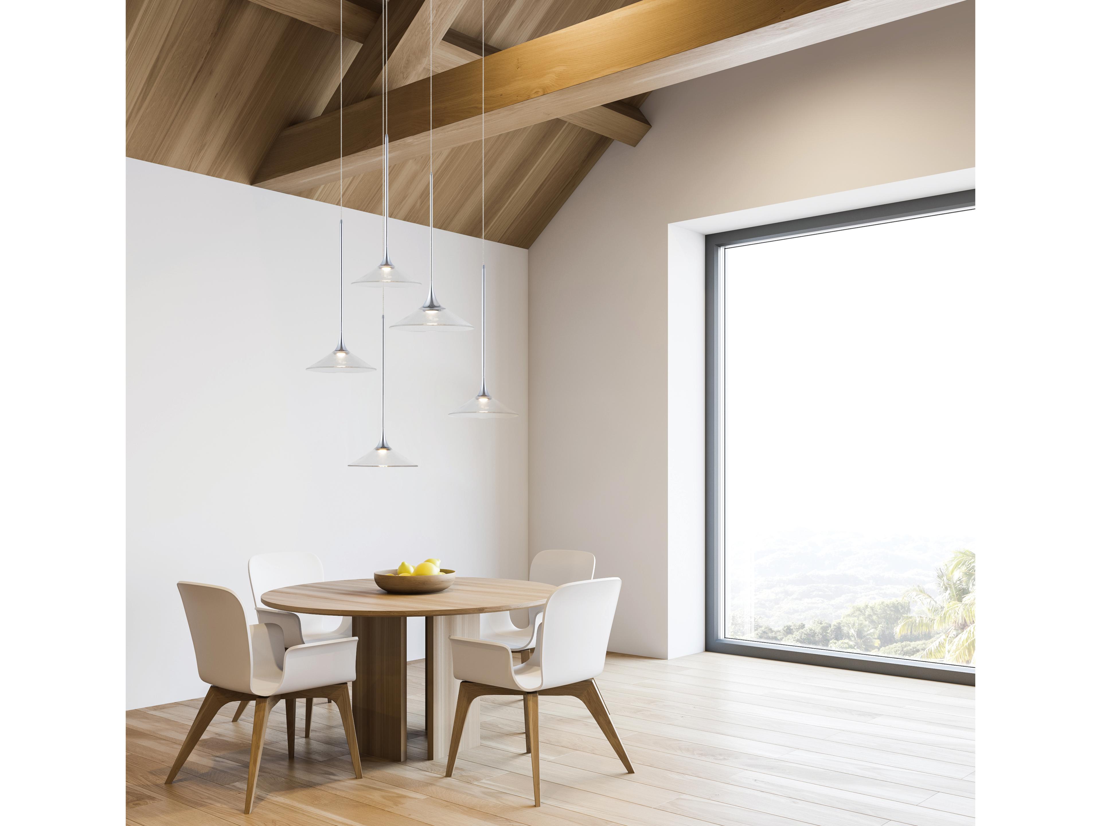 ET2 Cono 5-Light Polished Chrome Glass LED Pendant