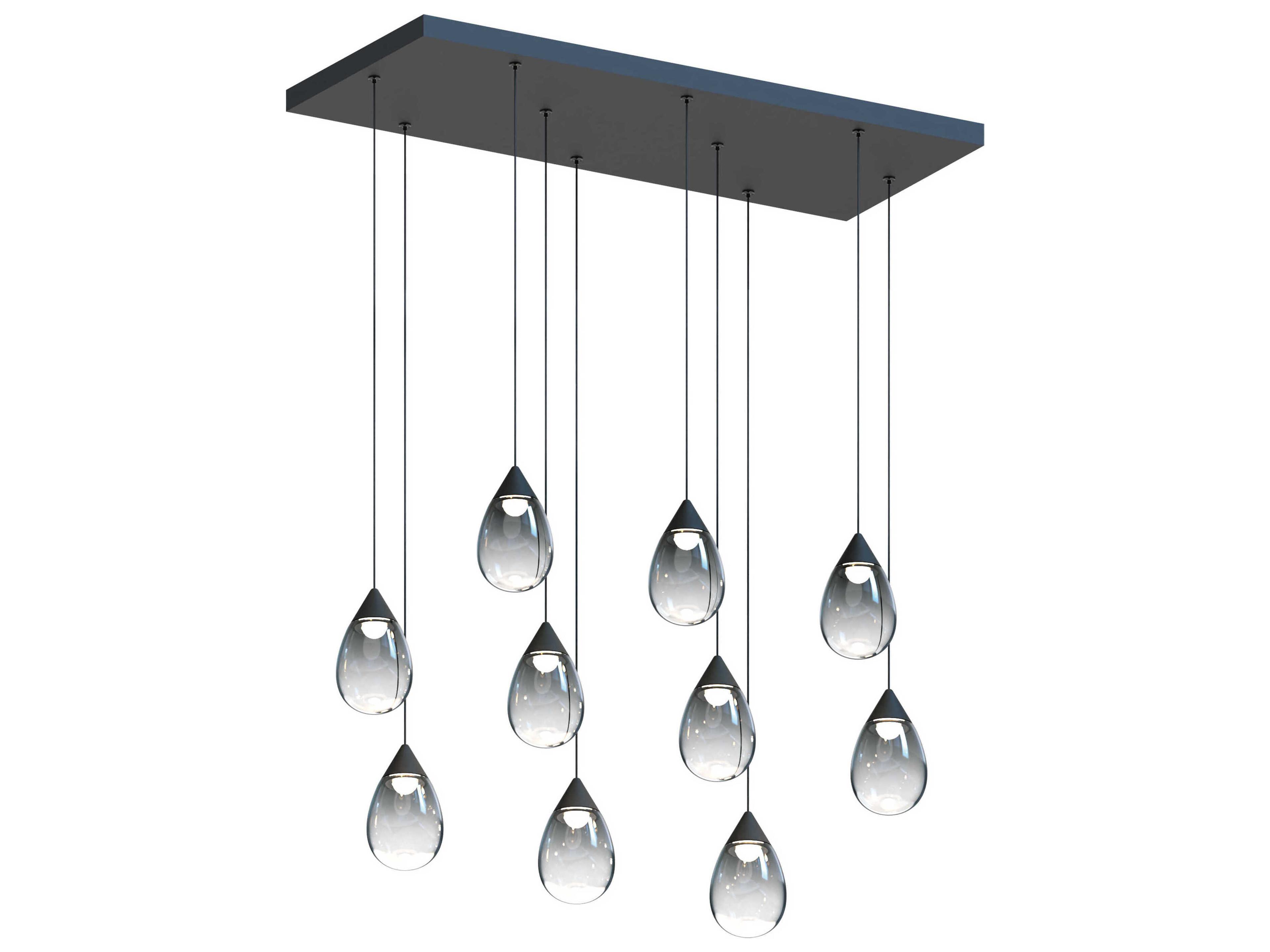 Dewdrop 10-Light Black Island Pendant
