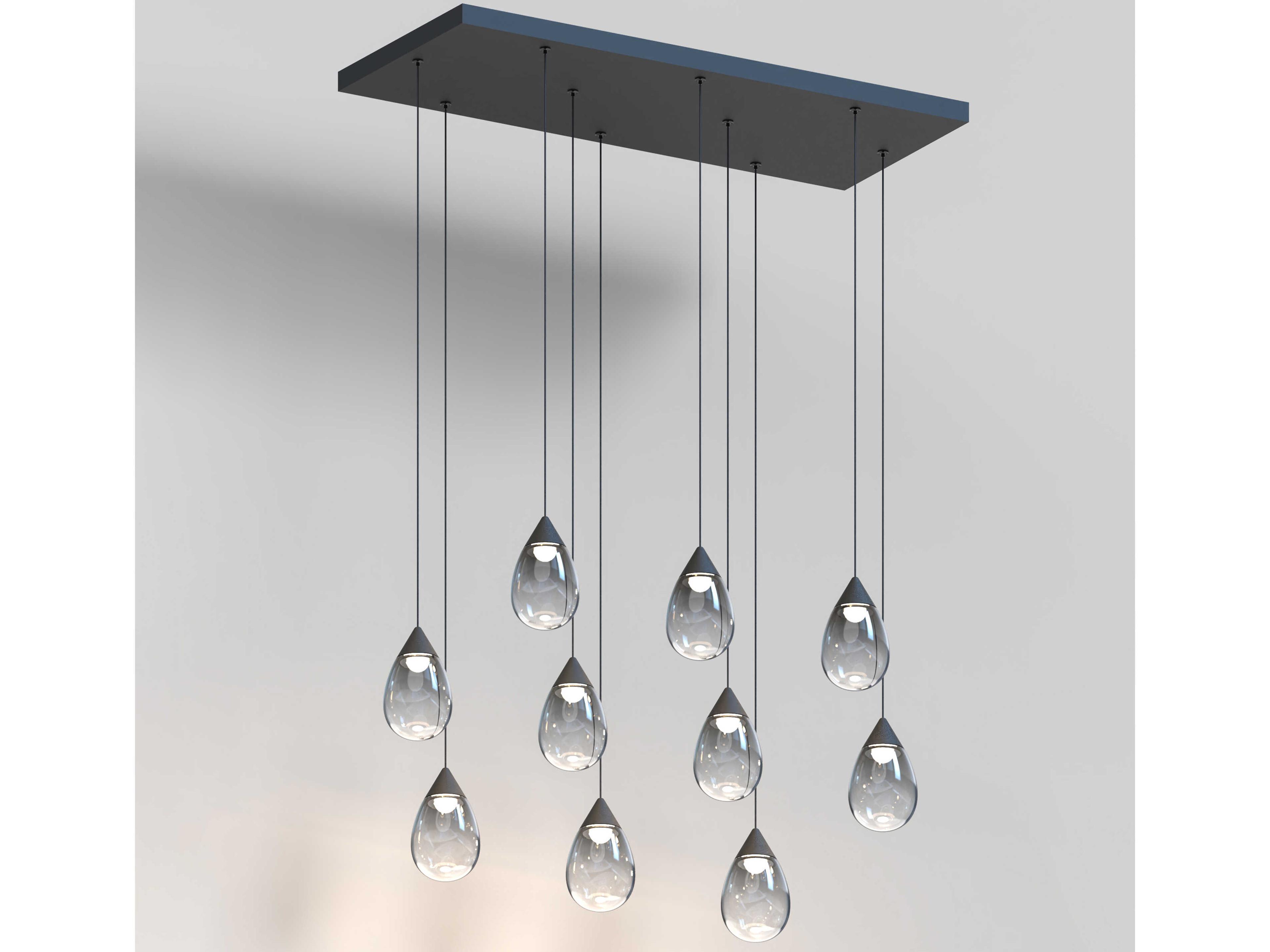 ET2 Dewdrop 10-Light Black Island Pendant
