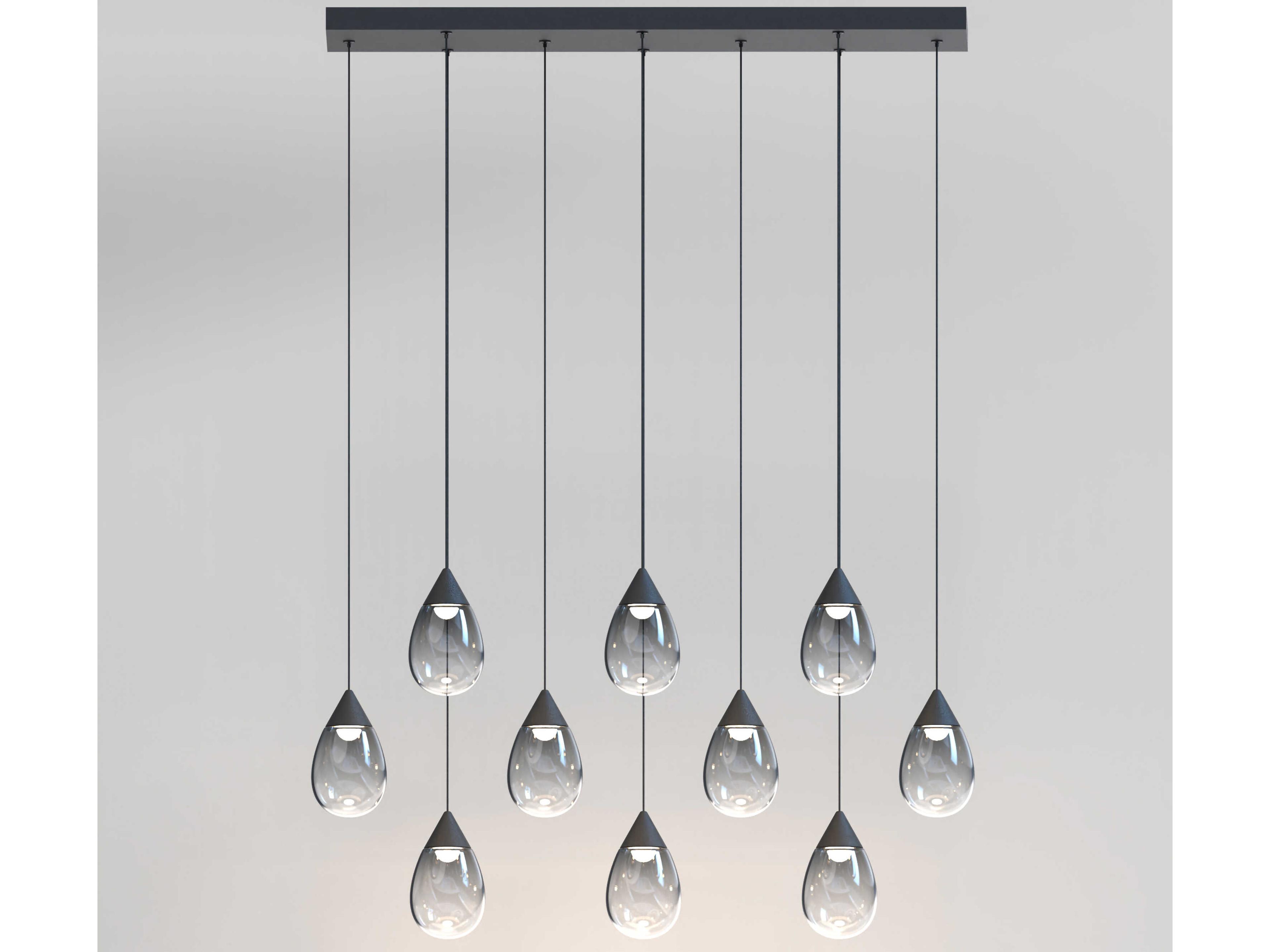 ET2 Dewdrop 10-Light Black Island Pendant