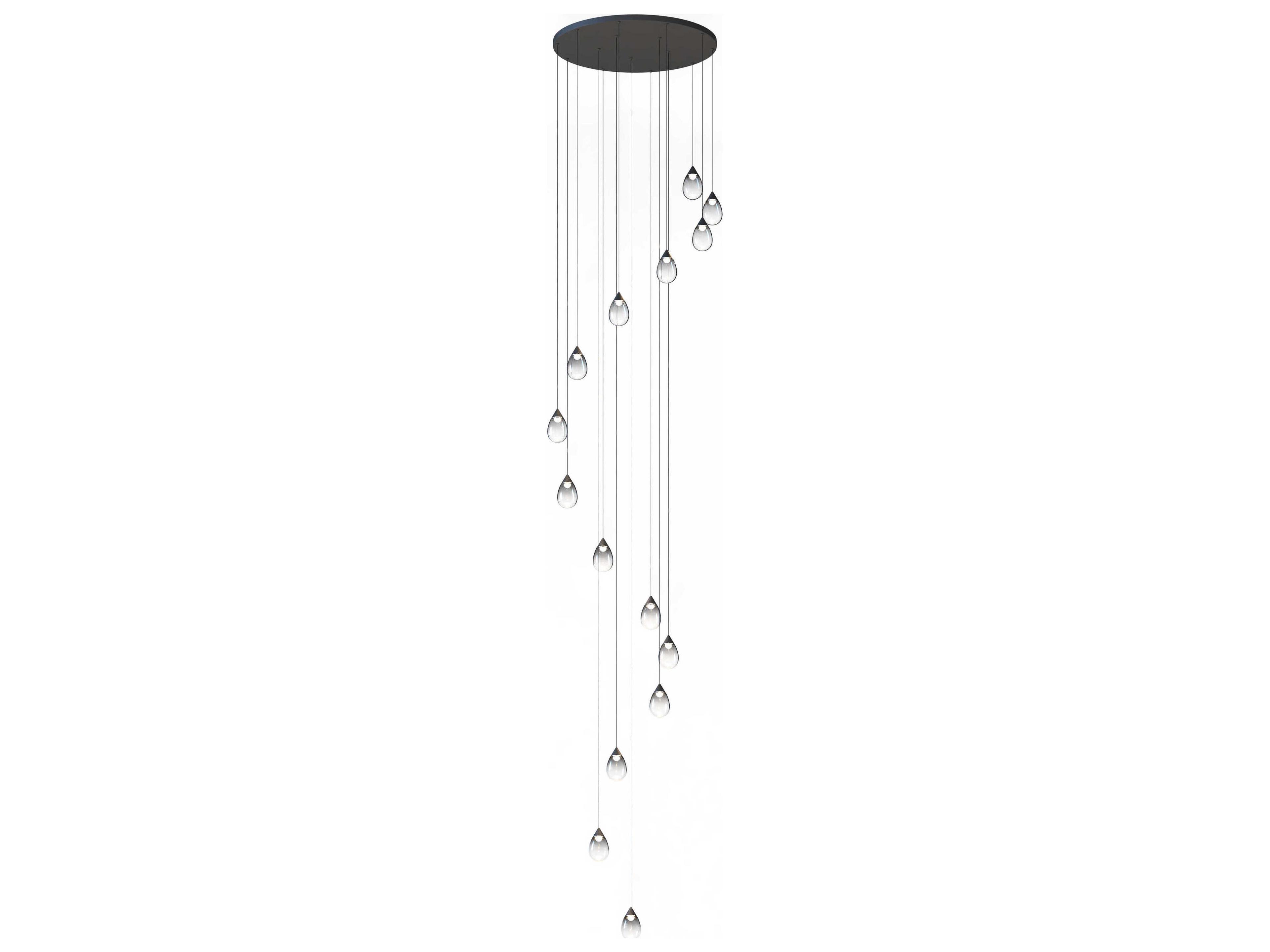 Dewdrop 15-Light Black Pendant