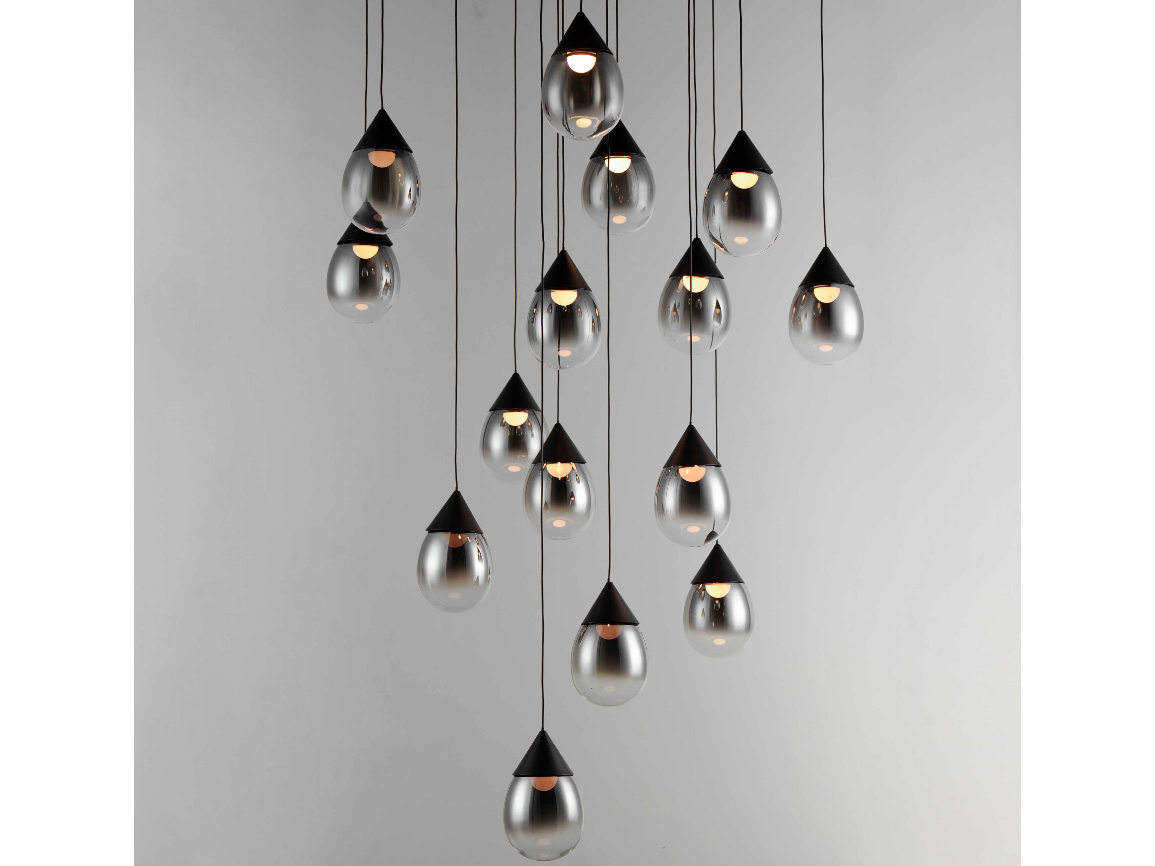 ET2 Dewdrop 15-Light Black Pendant