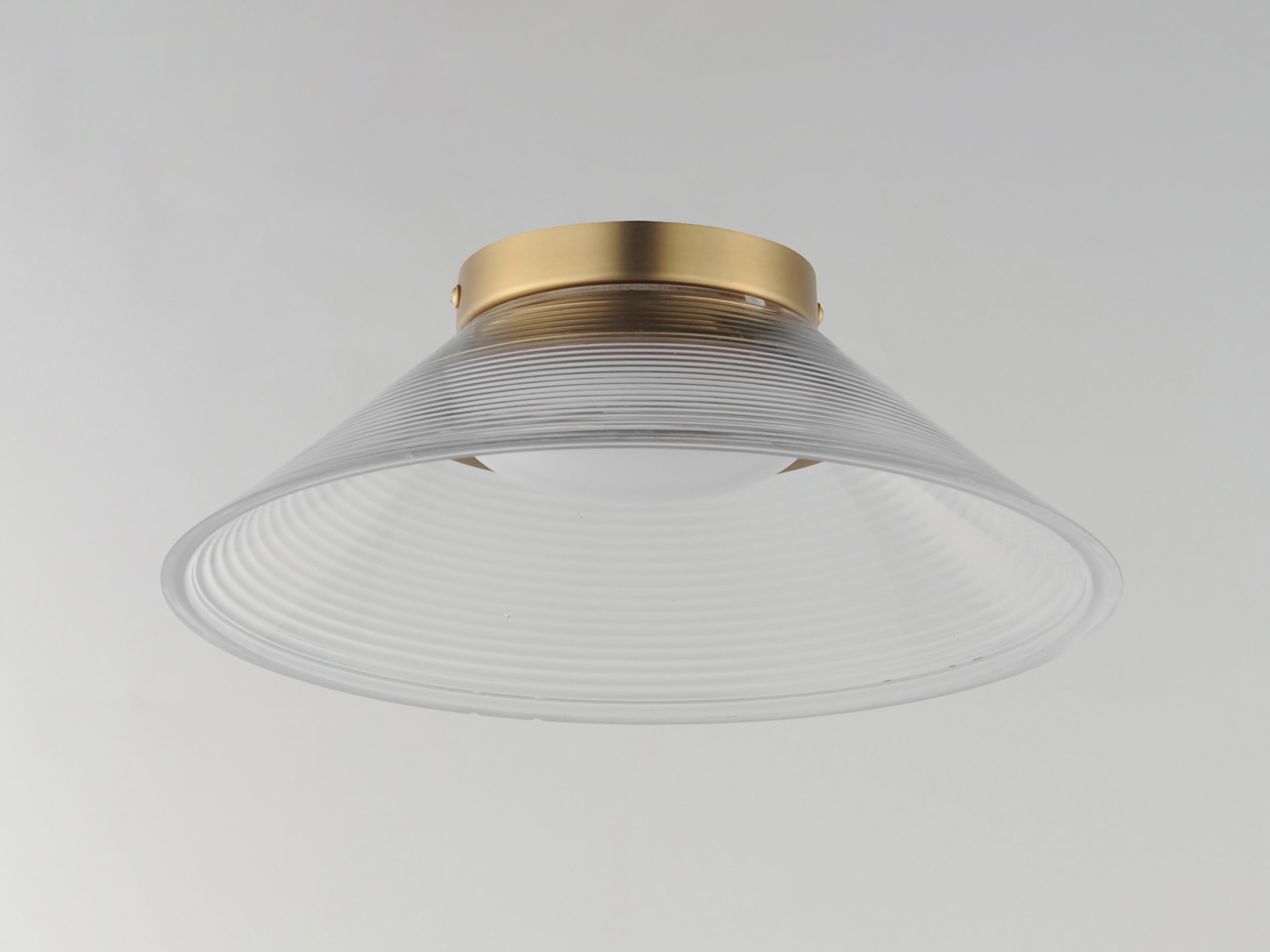 ET2 Jensen 1-Light Satin Brass Clear Flush Mount