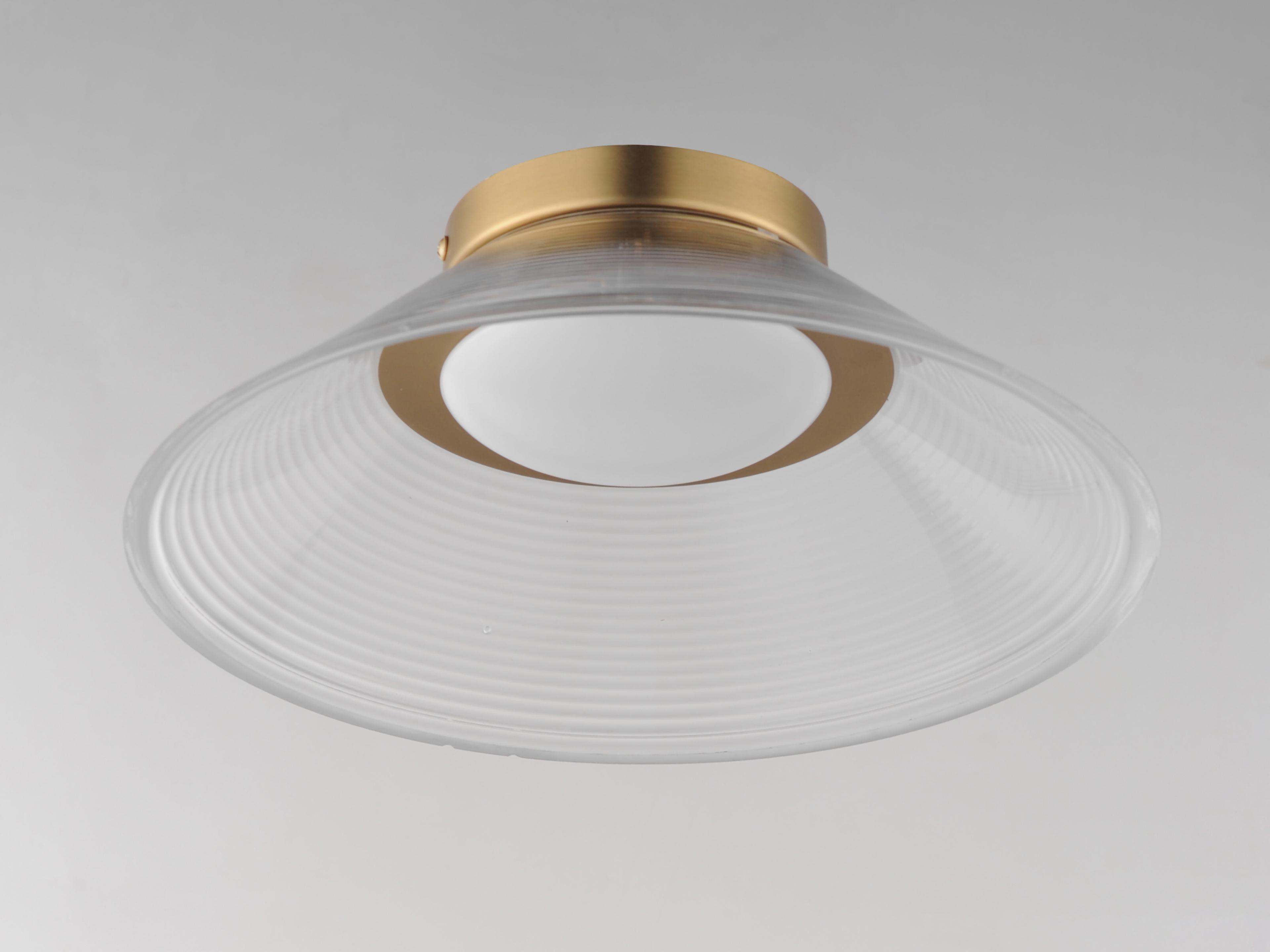 ET2 Jensen 1-Light Satin Brass Clear Flush Mount